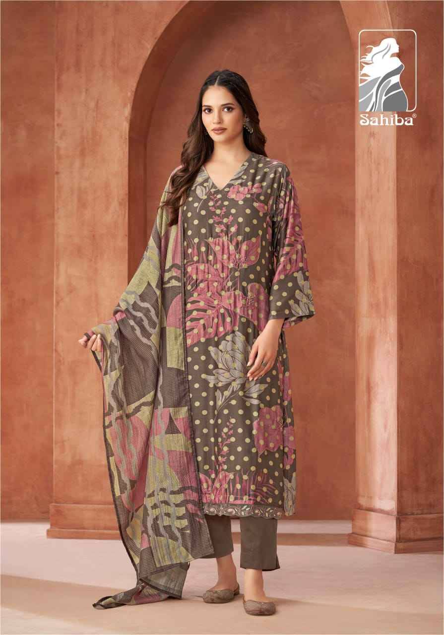 Miraya By Sahiba Fabrics Beautiful Festive Suits Colorful Stylish Fancy Casual Wear & Ethnic Wear Muslin Silk Dresses At Wholesale Price