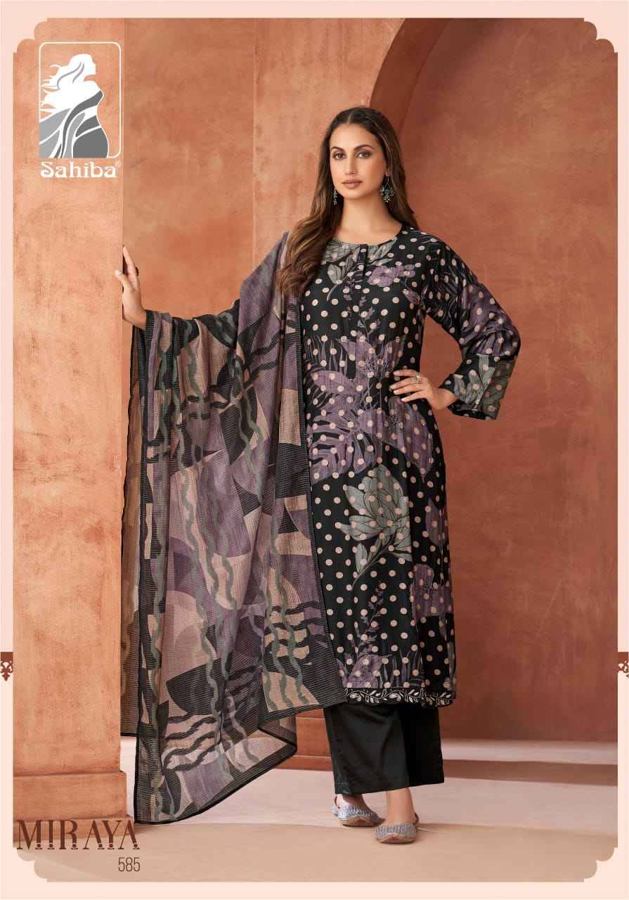 Miraya By Sahiba Fabrics Beautiful Festive Suits Colorful Stylish Fancy Casual Wear & Ethnic Wear Muslin Silk Dresses At Wholesale Price