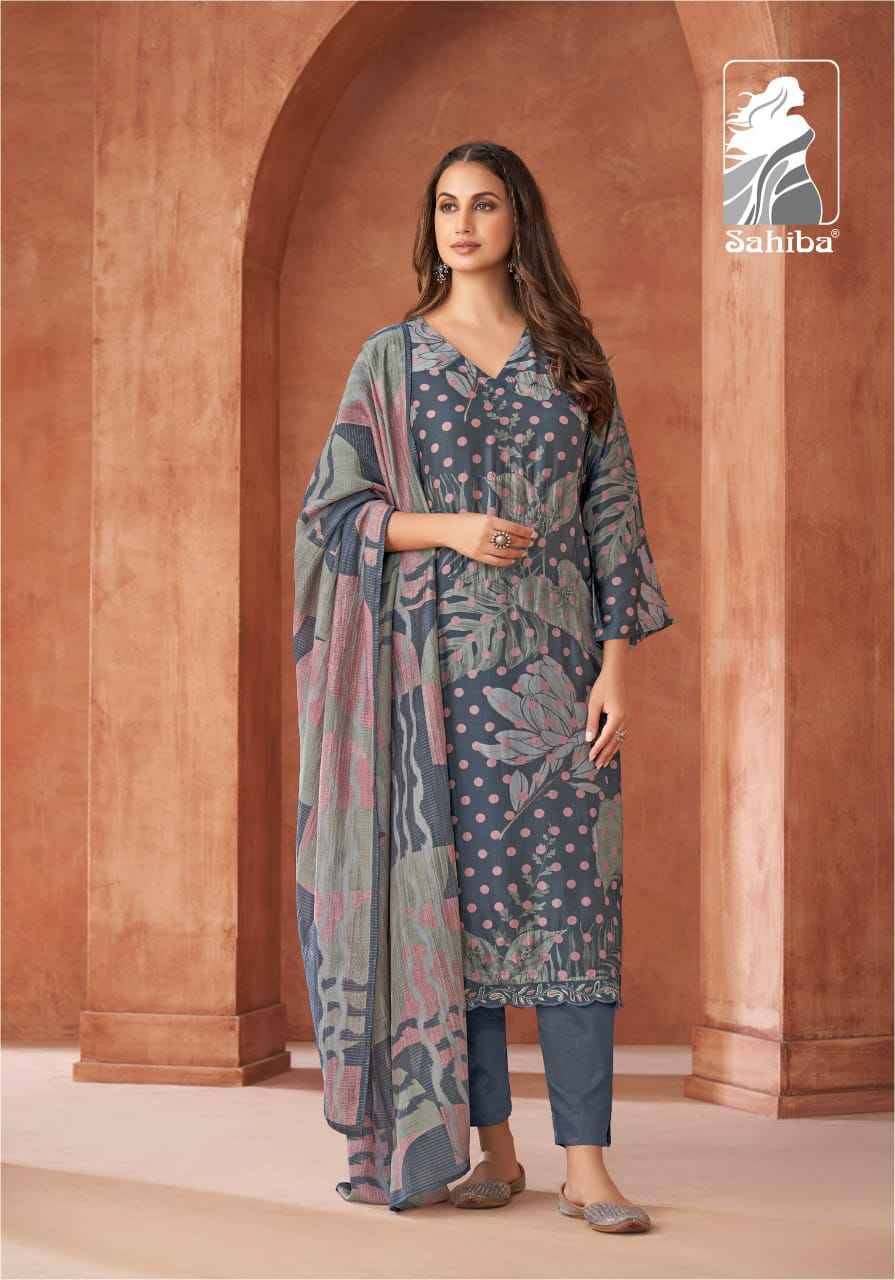 Miraya By Sahiba Fabrics Beautiful Festive Suits Colorful Stylish Fancy Casual Wear & Ethnic Wear Muslin Silk Dresses At Wholesale Price