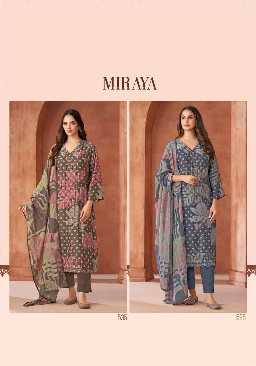 Miraya By Sahiba Fabrics Beautiful Festive Suits Colorful Stylish Fancy Casual Wear & Ethnic Wear Muslin Silk Dresses At Wholesale Price