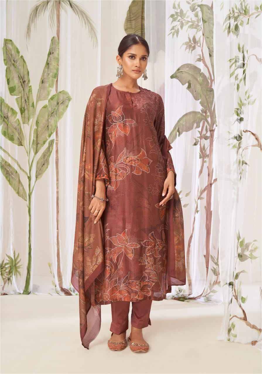 Sukoon By Sahiba Fabrics Beautiful Festive Suits Colorful Stylish Fancy Casual Wear & Ethnic Wear Muslin Silk Dresses At Wholesale Price