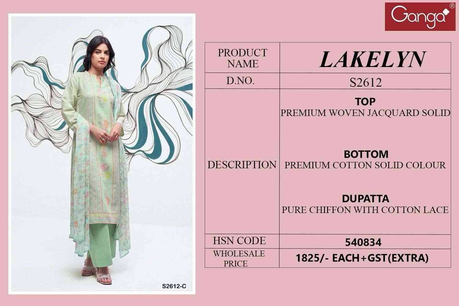 Lakelyn-2612 By Ganga Fashion 2612-A To 2612-D Series Beautiful Festive Suits Colorful Stylish Fancy Casual Wear & Ethnic Wear Woven Jacquard Dresses At Wholesale Price