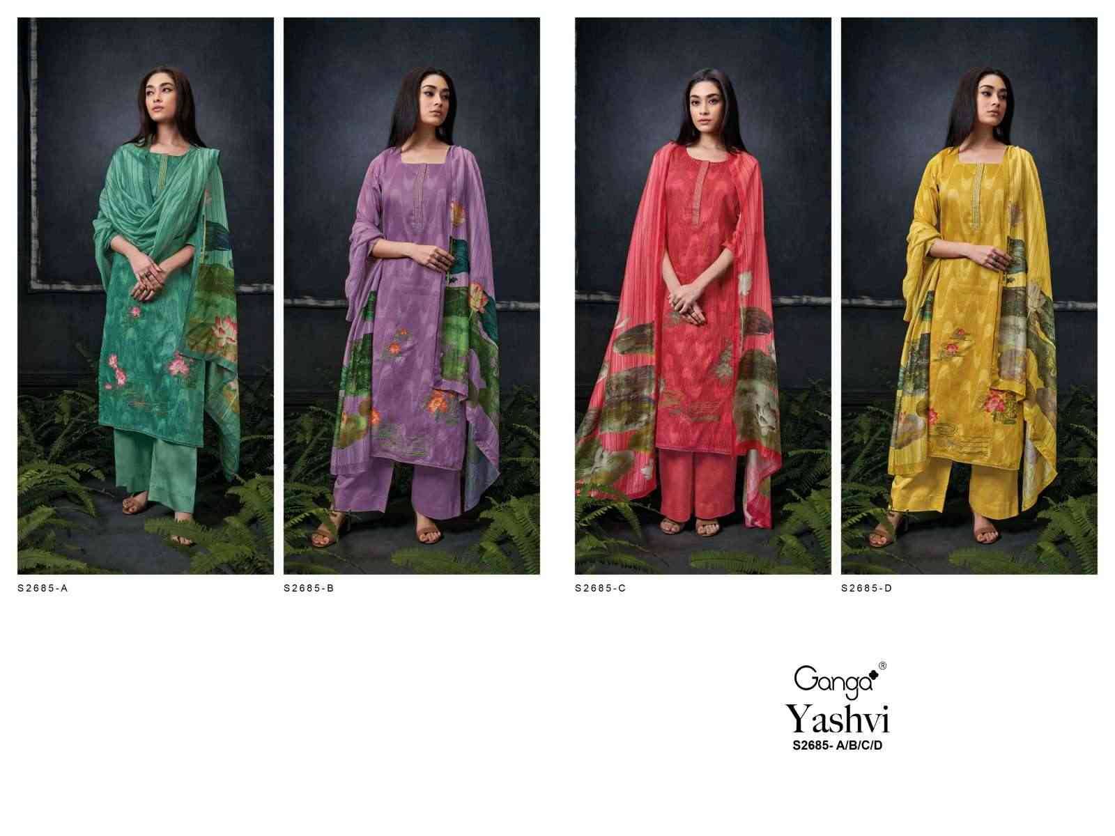 Yashvi-2685 By Ganga Fashion 2685-A To 2685-D Series Beautiful Festive Suits Colorful Stylish Fancy Casual Wear & Ethnic Wear Premium Cotton Dresses At Wholesale Price