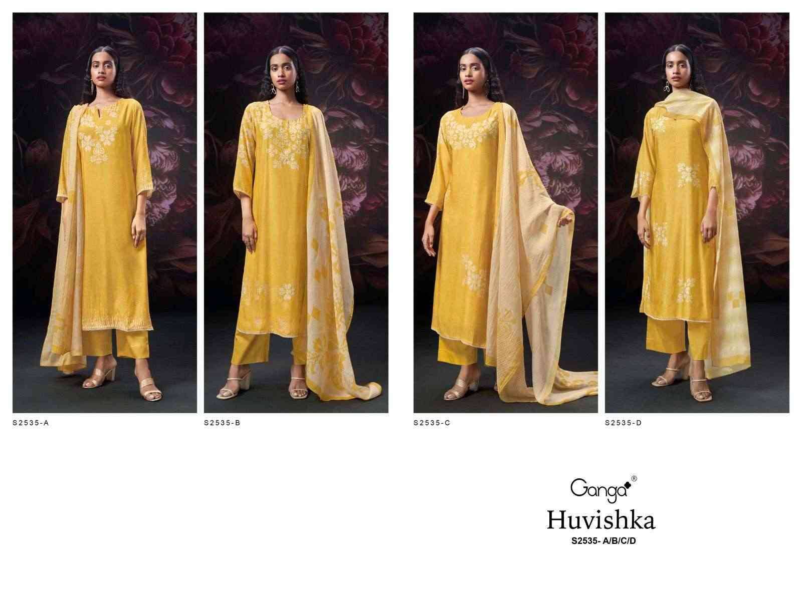 Huvishka-2535 By Ganga Fashion 2535-A To 2535-D Series Beautiful Festive Suits Colorful Stylish Fancy Casual Wear & Ethnic Wear Premium Bemberg Silk Dresses At Wholesale Price