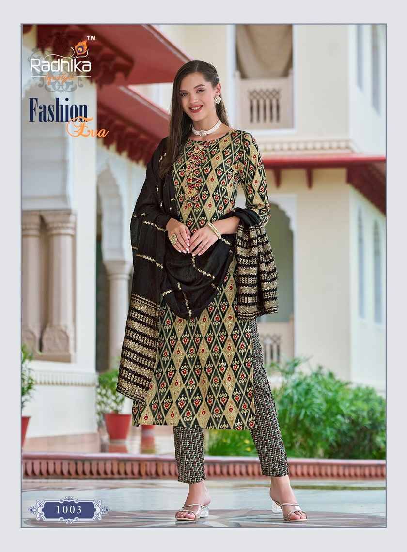 Fashion Eva By Radhika Lifestyle 1001 To 1008 Series Designer Stylish Fancy Colorful Beautiful Party Wear & Ethnic Wear Collection Rayon Foil Print Dresses At Wholesale Price