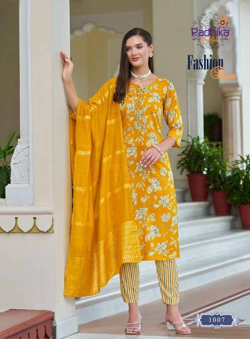 Fashion Eva By Radhika Lifestyle 1001 To 1008 Series Designer Stylish Fancy Colorful Beautiful Party Wear & Ethnic Wear Collection Rayon Foil Print Dresses At Wholesale Price