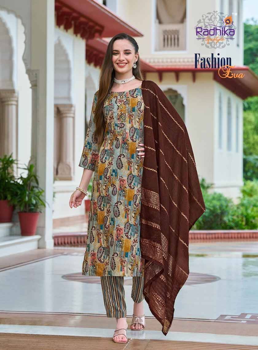 Fashion Eva By Radhika Lifestyle 1001 To 1008 Series Designer Stylish Fancy Colorful Beautiful Party Wear & Ethnic Wear Collection Rayon Foil Print Dresses At Wholesale Price