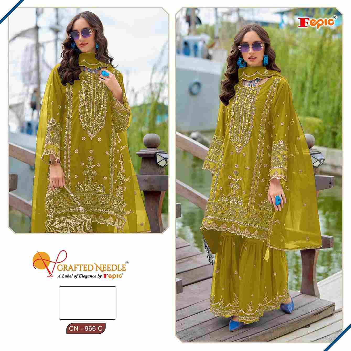 Fepic 966 Colours By Fepic 966-A To 966-C Series Beautiful Pakistani Suits Colorful Stylish Fancy Casual Wear & Ethnic Wear Pure Organza Embroidered Dresses At Wholesale Price