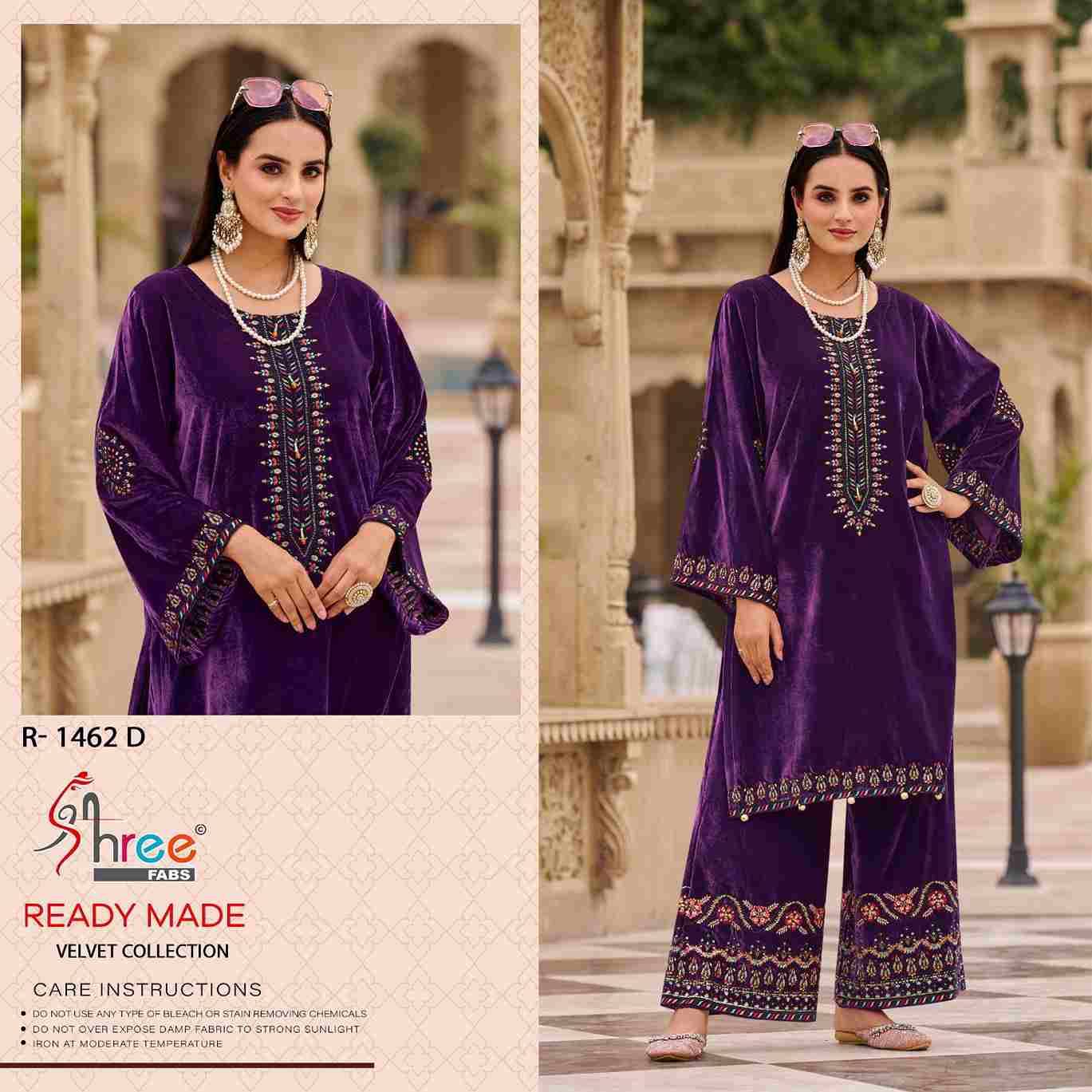 Shree Fabs Hit Design R-1462 Colours By Shree Fabs R-1462-A To R-1462-D Series Wholesale Designer Pakistani Suits Collection Beautiful Stylish Fancy Colorful Party Wear & Occasional Wear Viscose Velvet Kurtis With Bottom At Wholesale Price