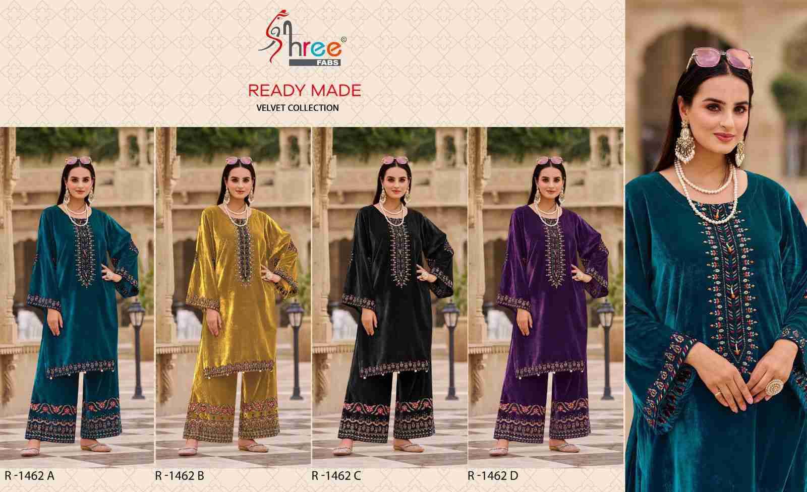 Shree Fabs Hit Design R-1462 Colours By Shree Fabs R-1462-A To R-1462-D Series Wholesale Designer Pakistani Suits Collection Beautiful Stylish Fancy Colorful Party Wear & Occasional Wear Viscose Velvet Kurtis With Bottom At Wholesale Price