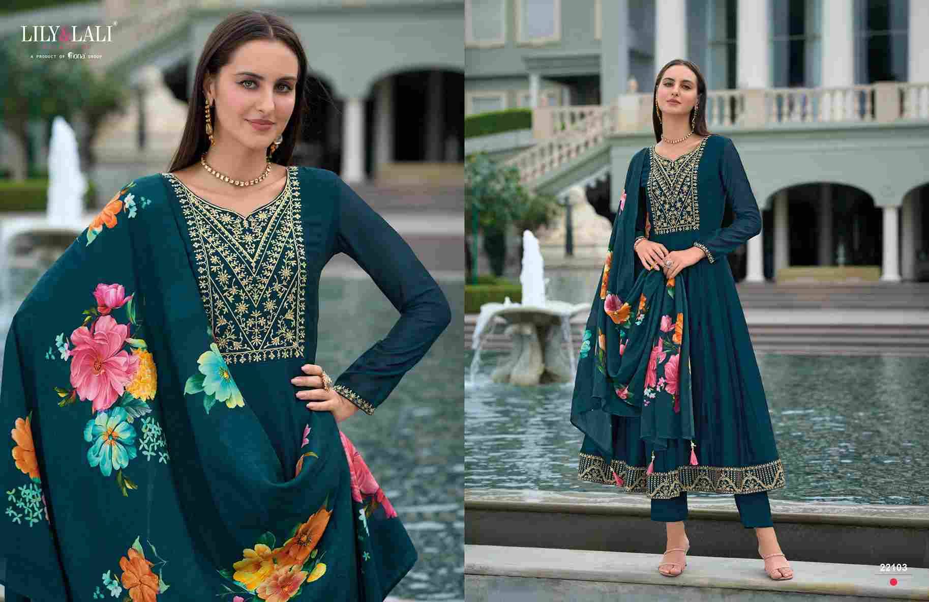 Mallikajaan By Lily And Lali 22101 To 22106 Series Beautiful Festive Suits Colorful Stylish Fancy Casual Wear & Ethnic Wear Viscose Silk Embroidered Dresses At Wholesale Price