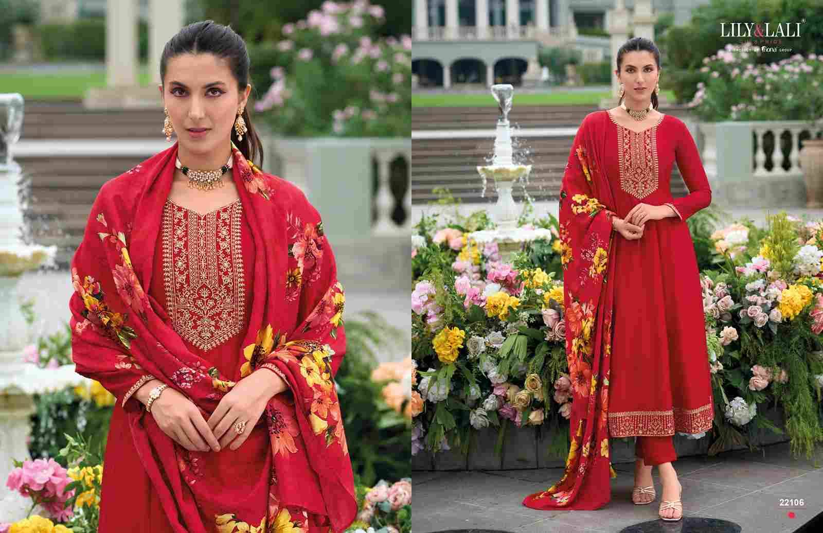 Mallikajaan By Lily And Lali 22101 To 22106 Series Beautiful Festive Suits Colorful Stylish Fancy Casual Wear & Ethnic Wear Viscose Silk Embroidered Dresses At Wholesale Price