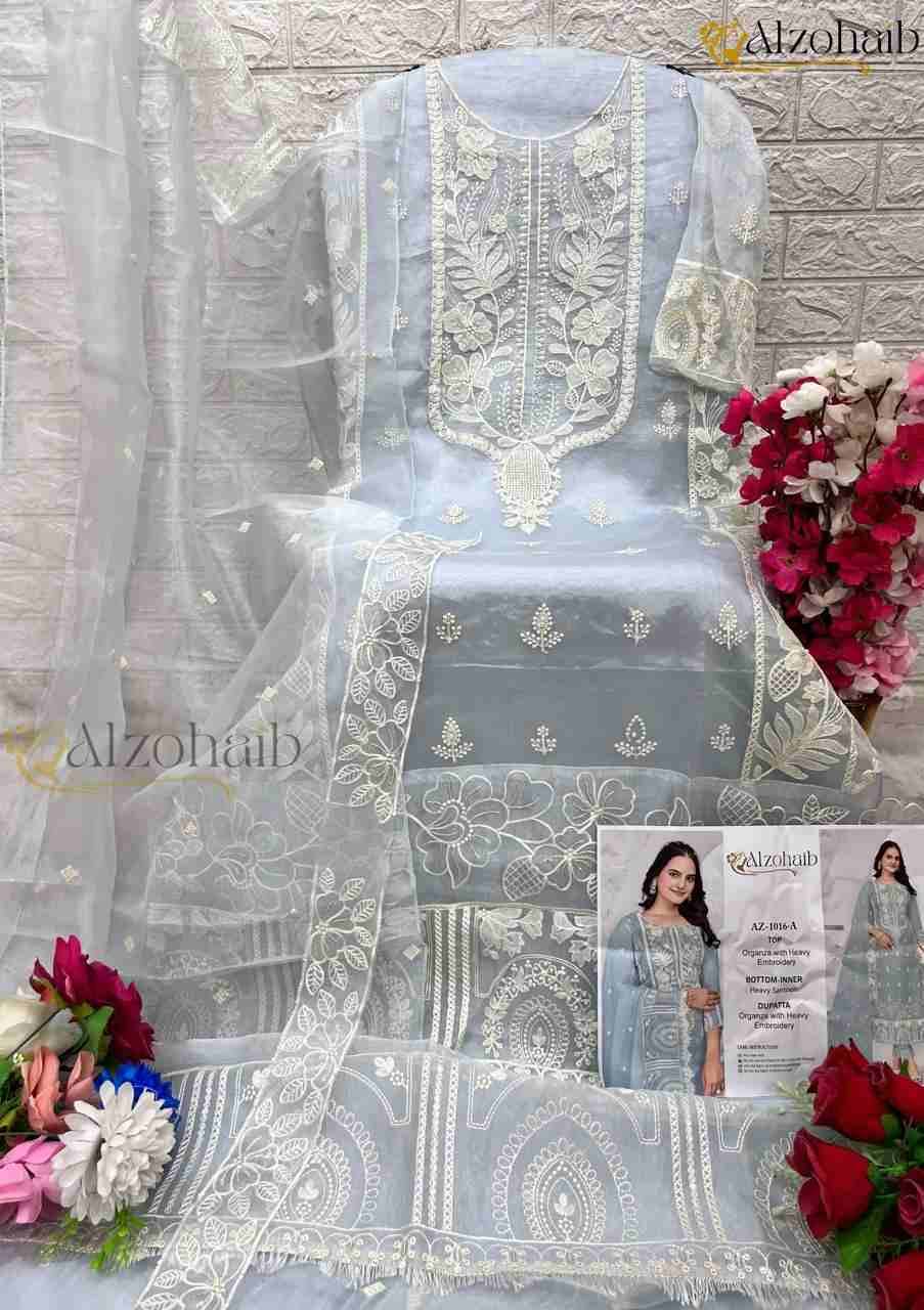 Alzohaib-1016 Colours By Alzohaib 1016-A To 1016-D Series Wholesale Designer Pakistani Suits Collection Beautiful Stylish Fancy Colorful Party Wear & Occasional Wear Organza Dresses At Wholesale Price