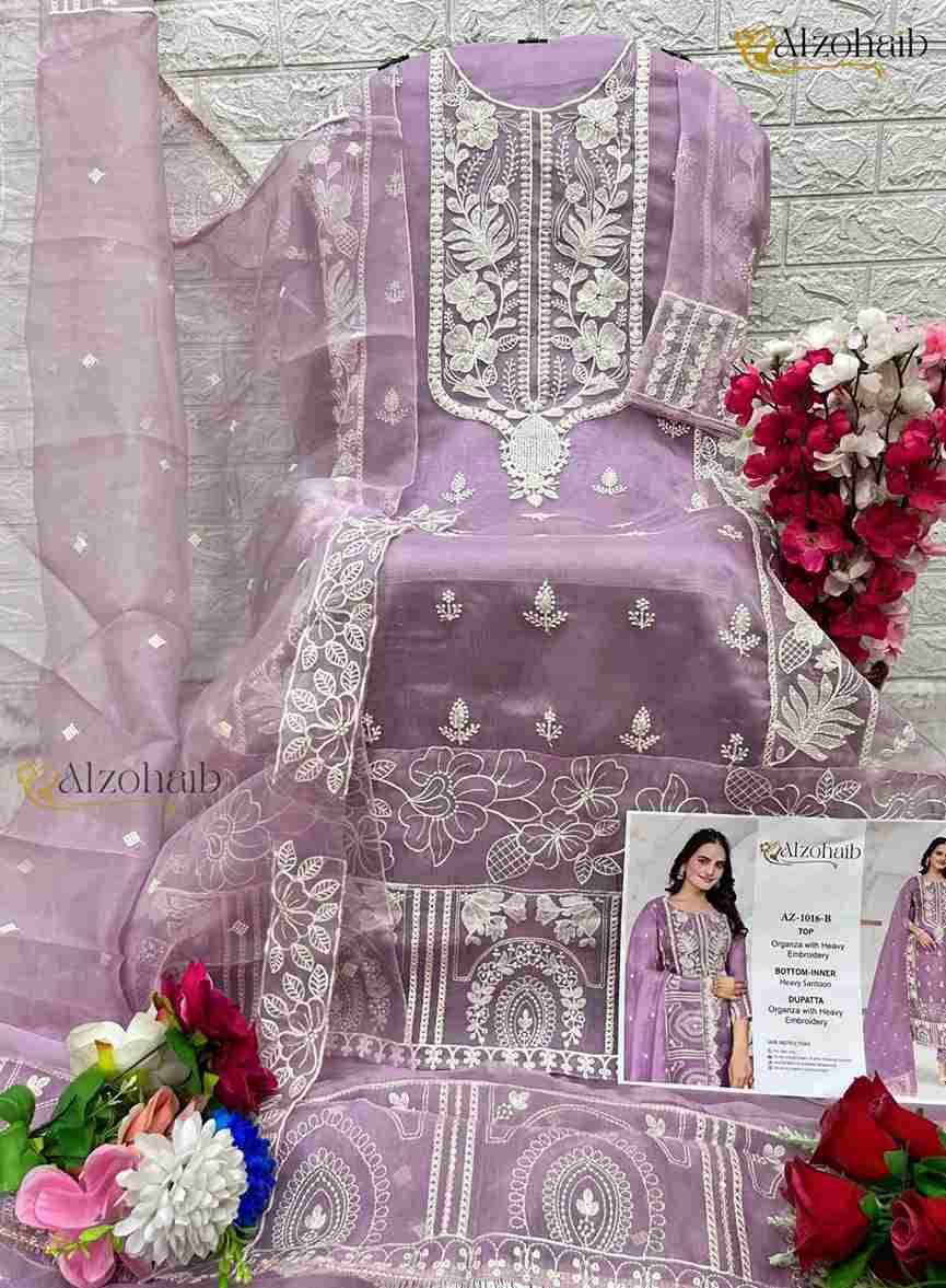 Alzohaib-1016 Colours By Alzohaib 1016-A To 1016-D Series Wholesale Designer Pakistani Suits Collection Beautiful Stylish Fancy Colorful Party Wear & Occasional Wear Organza Dresses At Wholesale Price