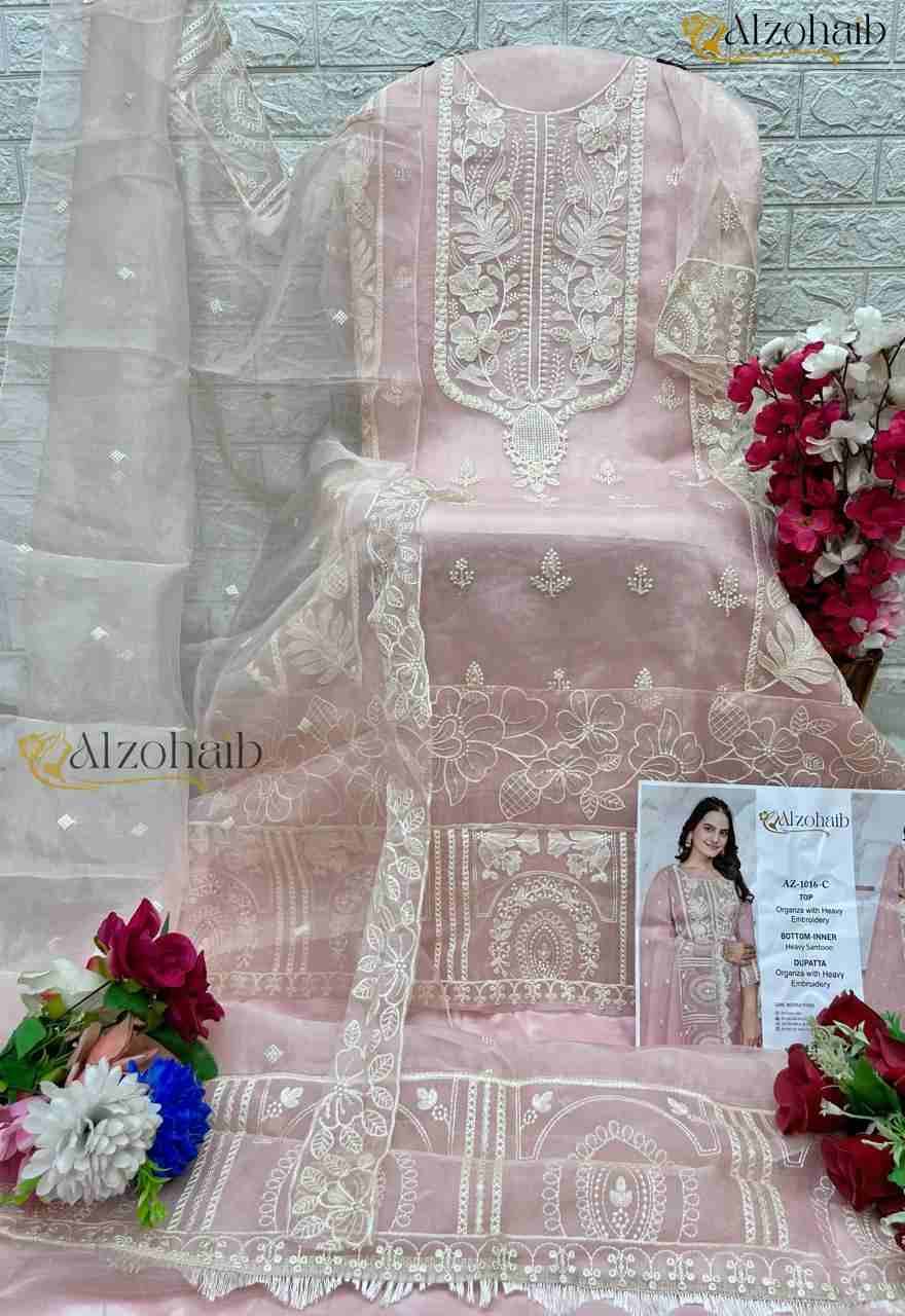 Alzohaib-1016 Colours By Alzohaib 1016-A To 1016-D Series Wholesale Designer Pakistani Suits Collection Beautiful Stylish Fancy Colorful Party Wear & Occasional Wear Organza Dresses At Wholesale Price