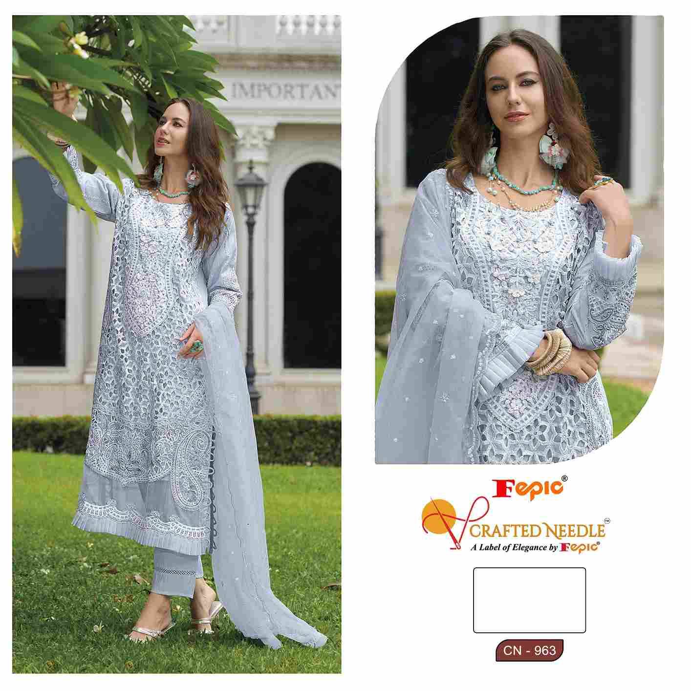 Fepic 963 Colours By Fepic 963-A To 963-C Series Beautiful Pakistani Suits Colorful Stylish Fancy Casual Wear & Ethnic Wear Pure Organza Embroidered Dresses At Wholesale Price