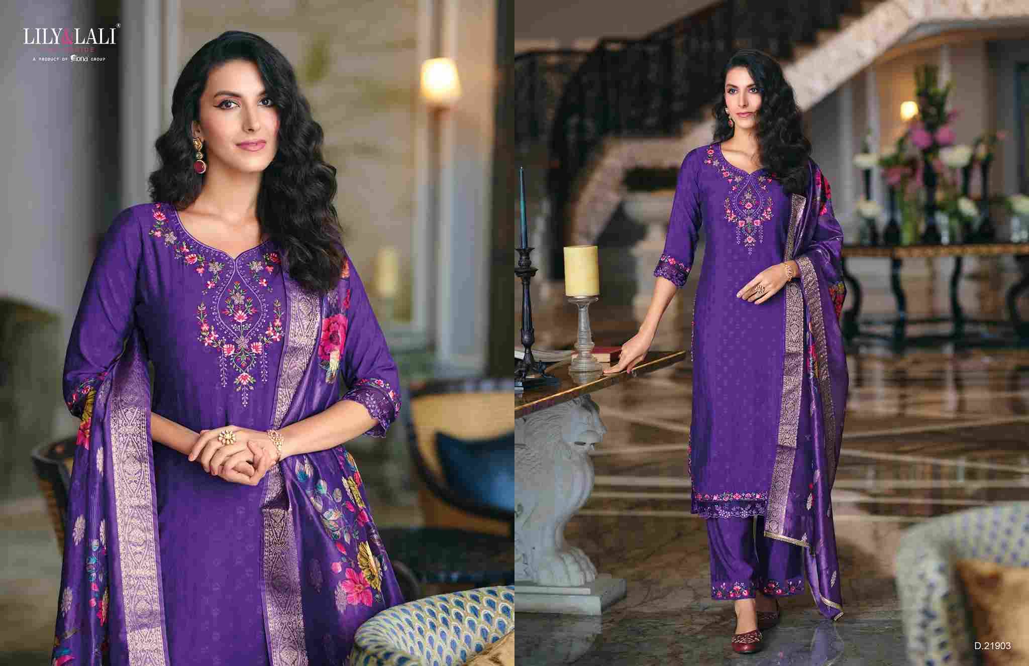 Rubab By Lily And Lali 21901 To 22906 Series Beautiful Festive Suits Colorful Stylish Fancy Casual Wear & Ethnic Wear Jacquard Viscose Silk Embroidered Dresses At Wholesale Price