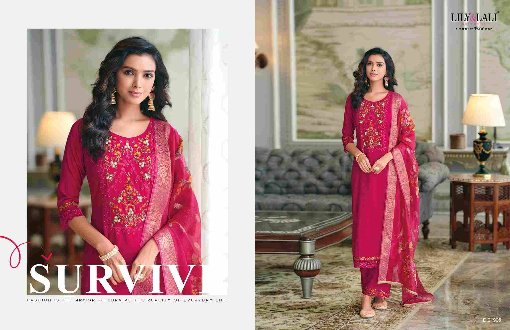 Rubab By Lily And Lali 21901 To 22906 Series Beautiful Festive Suits Colorful Stylish Fancy Casual Wear & Ethnic Wear Jacquard Viscose Silk Embroidered Dresses At Wholesale Price