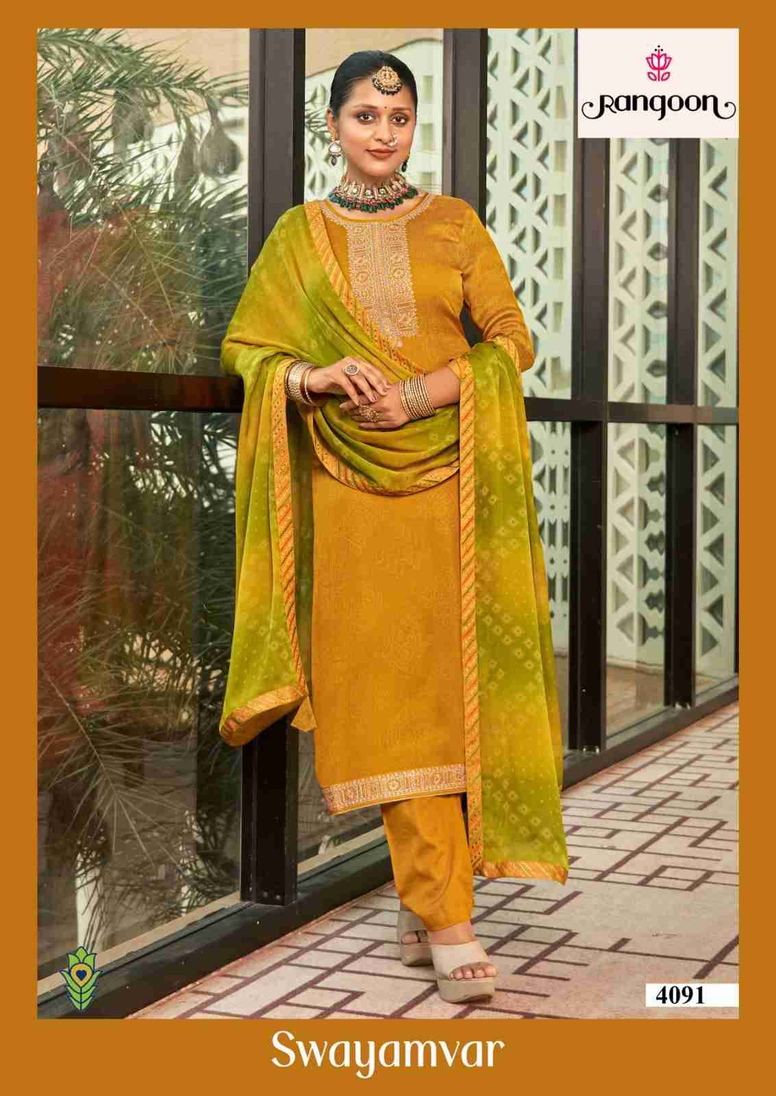 Swayamvar By Rangoon 4091 To 4094 Series Beautiful Festive Suits Colorful Stylish Fancy Casual Wear & Ethnic Wear Silk With Work Dresses At Wholesale Price