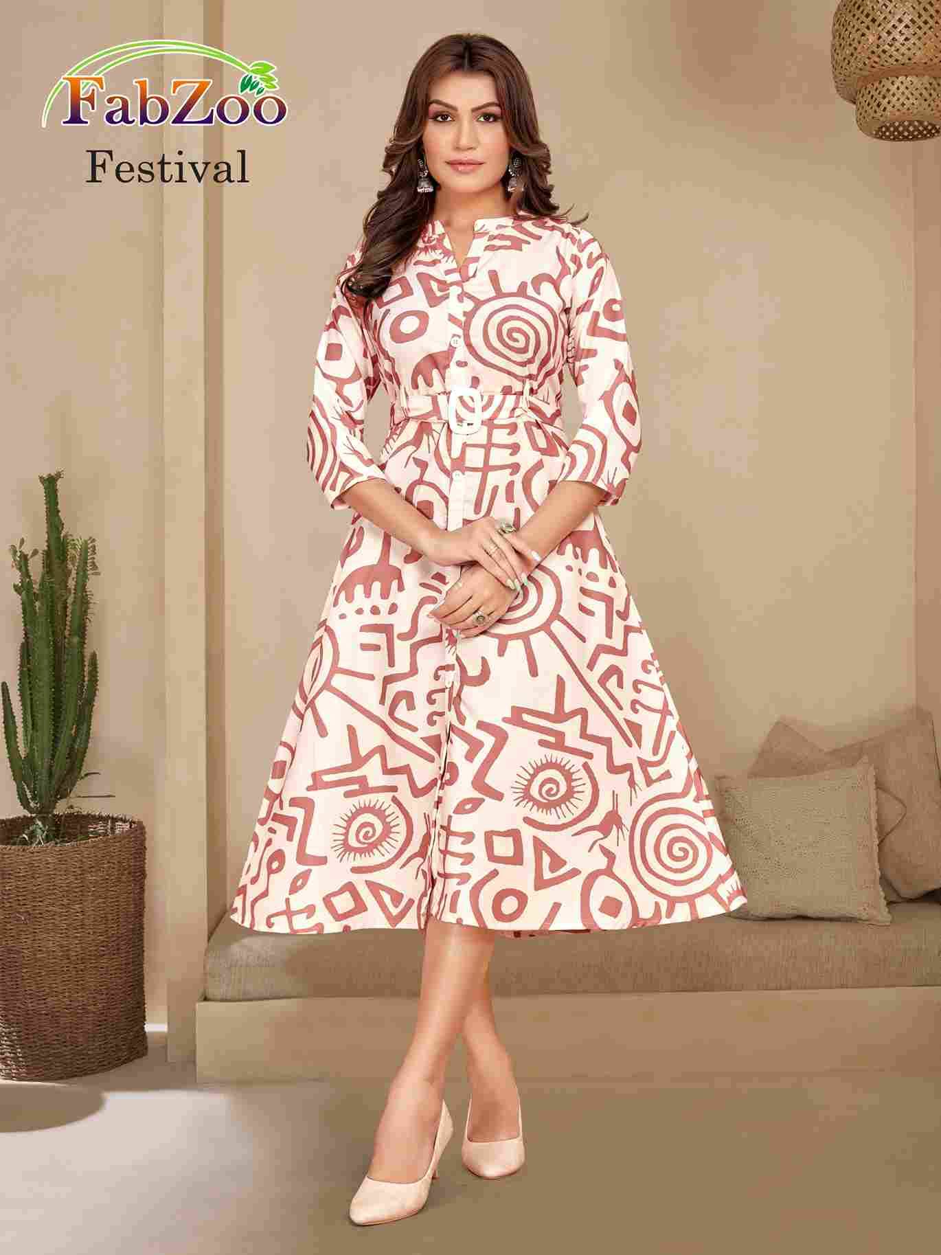 Festival By Fab Zoo 01 To 08 Series Designer Stylish Fancy Colorful Beautiful Party Wear & Ethnic Wear Collection Rayon Print Kurtis At Wholesale Price