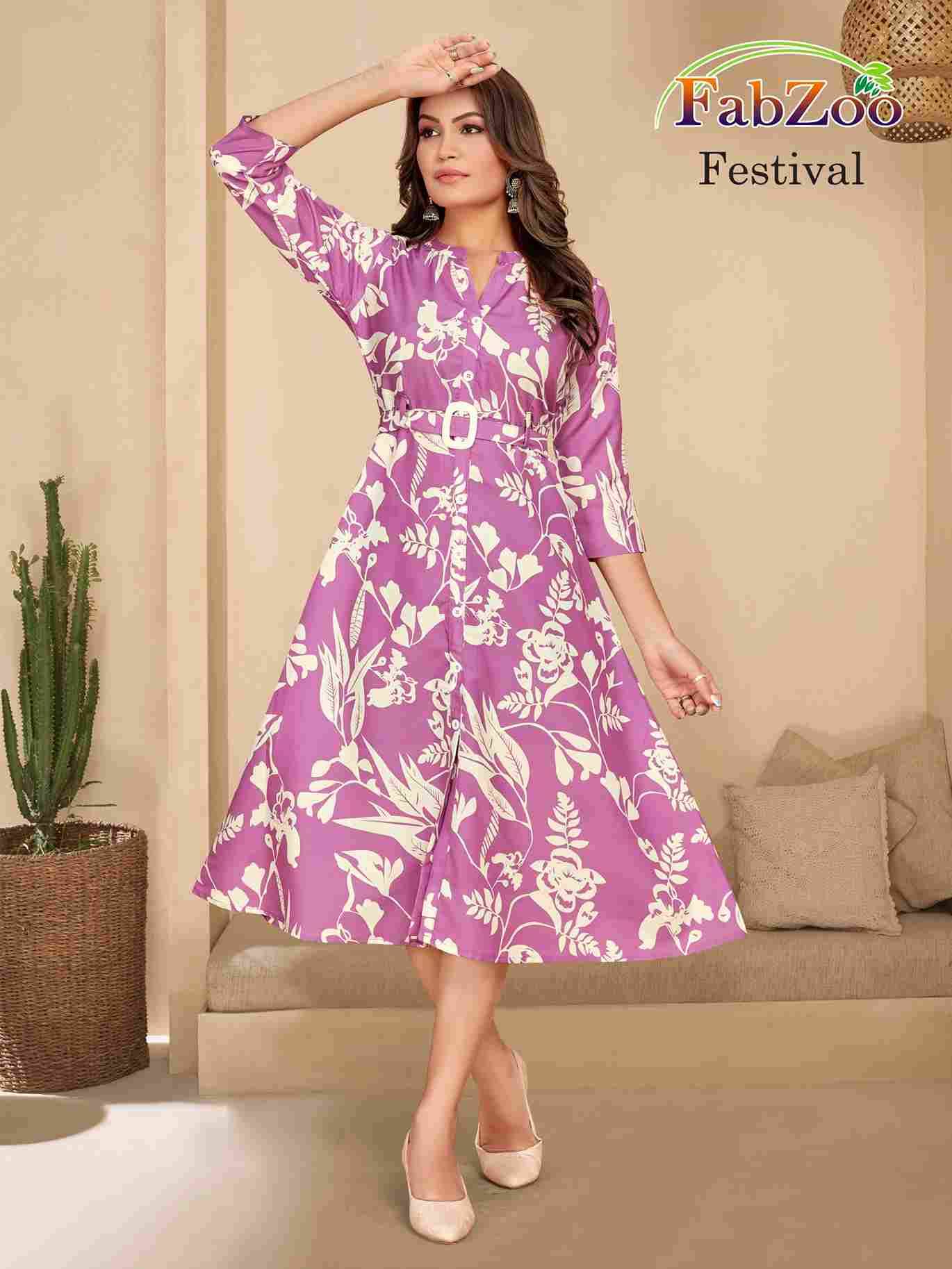 Festival By Fab Zoo 01 To 08 Series Designer Stylish Fancy Colorful Beautiful Party Wear & Ethnic Wear Collection Rayon Print Kurtis At Wholesale Price