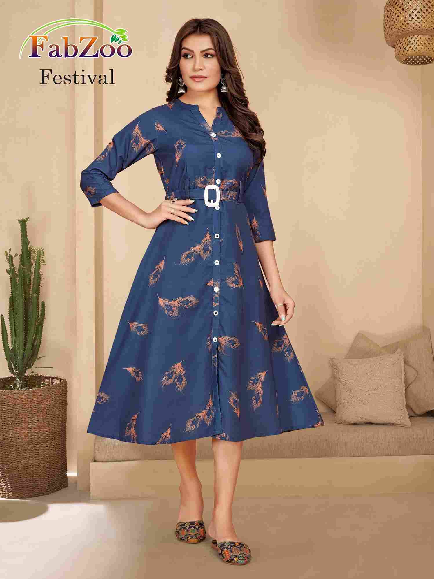 Festival By Fab Zoo 01 To 08 Series Designer Stylish Fancy Colorful Beautiful Party Wear & Ethnic Wear Collection Rayon Print Kurtis At Wholesale Price