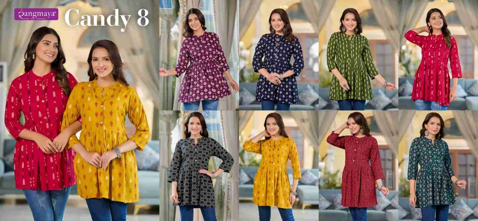 Candy Vol-8 By Rangmaya 801 To 808 Series Designer Stylish Fancy Colorful Beautiful Party Wear & Ethnic Wear Collection Fancy Print Tops At Wholesale Price