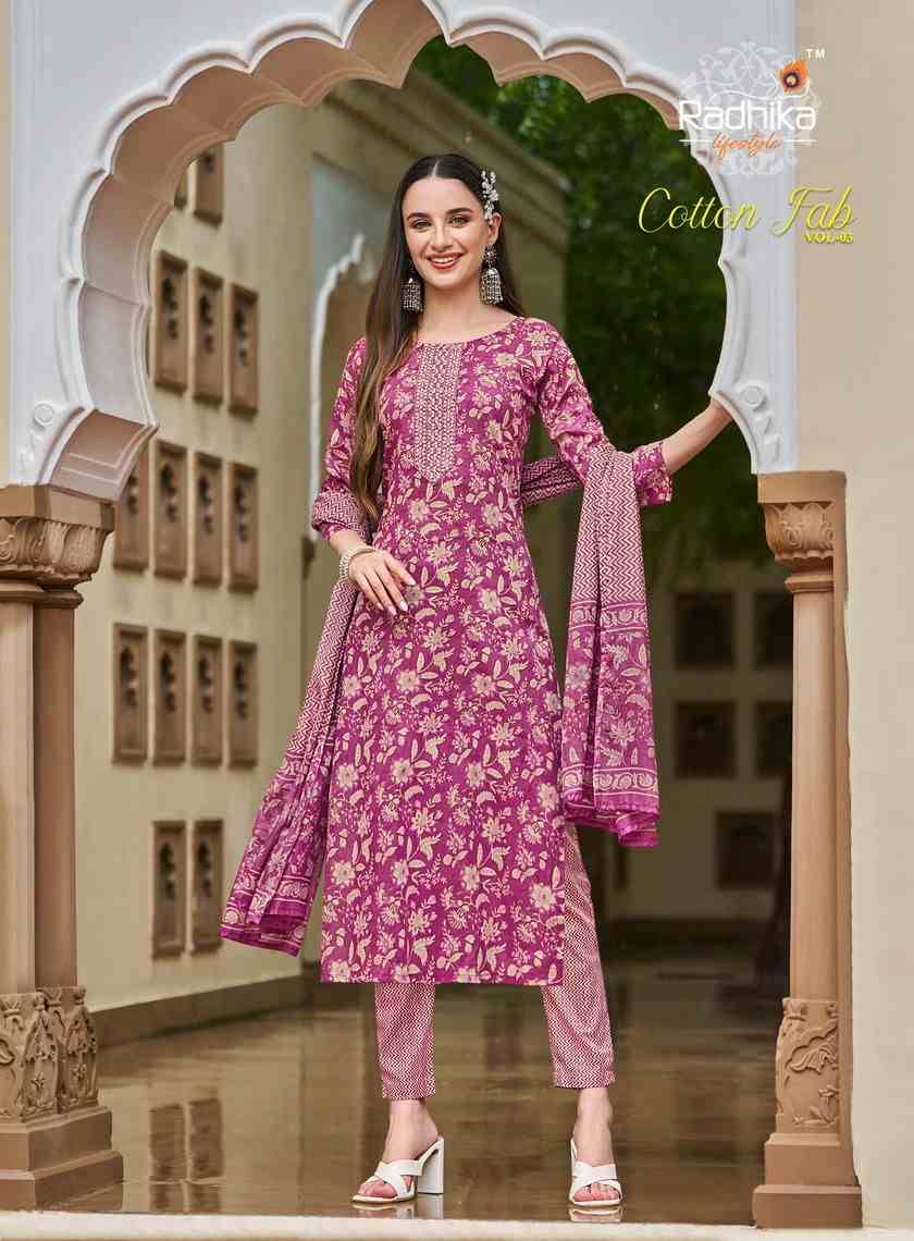 Cotton Fab Vol-3 By Radhika Lifestyle 3001 To 3007 Series Beautiful Stylish Fancy Colorful Casual Wear & Ethnic Wear Collection Pure Cotton Dresses At Wholesale Price