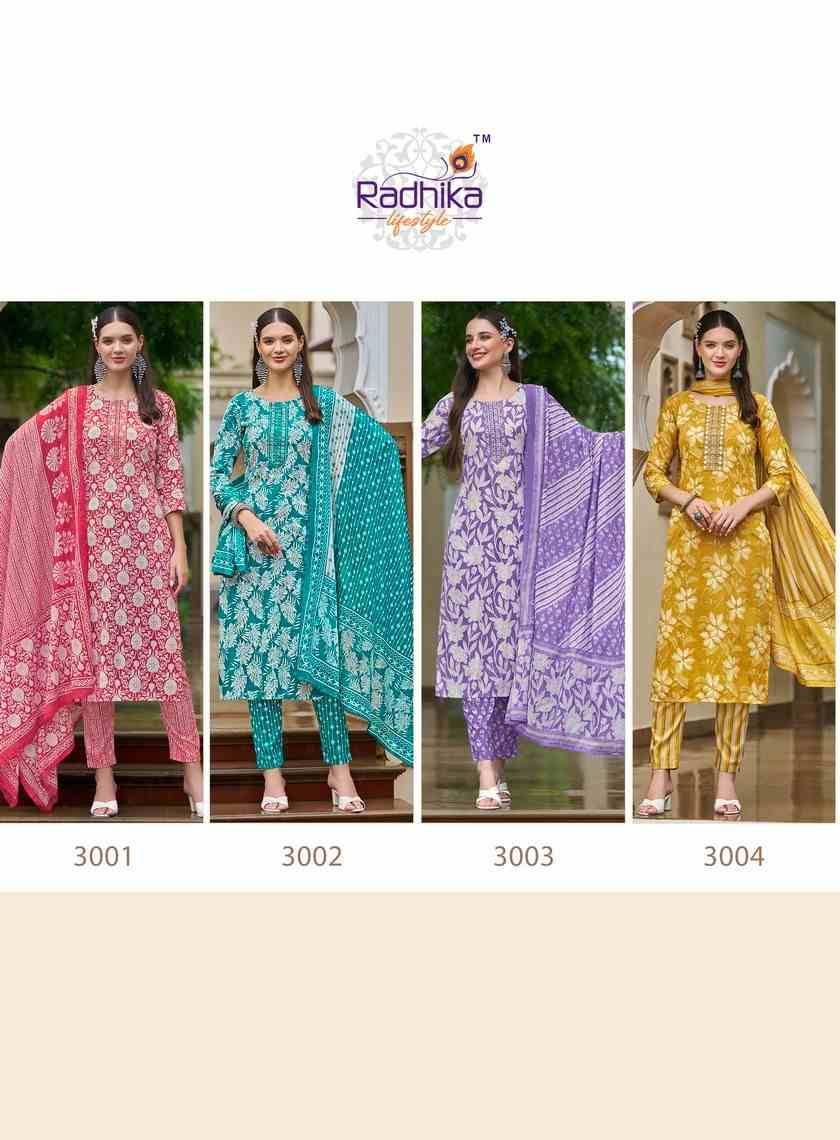 Cotton Fab Vol-3 By Radhika Lifestyle 3001 To 3007 Series Beautiful Stylish Fancy Colorful Casual Wear & Ethnic Wear Collection Pure Cotton Dresses At Wholesale Price