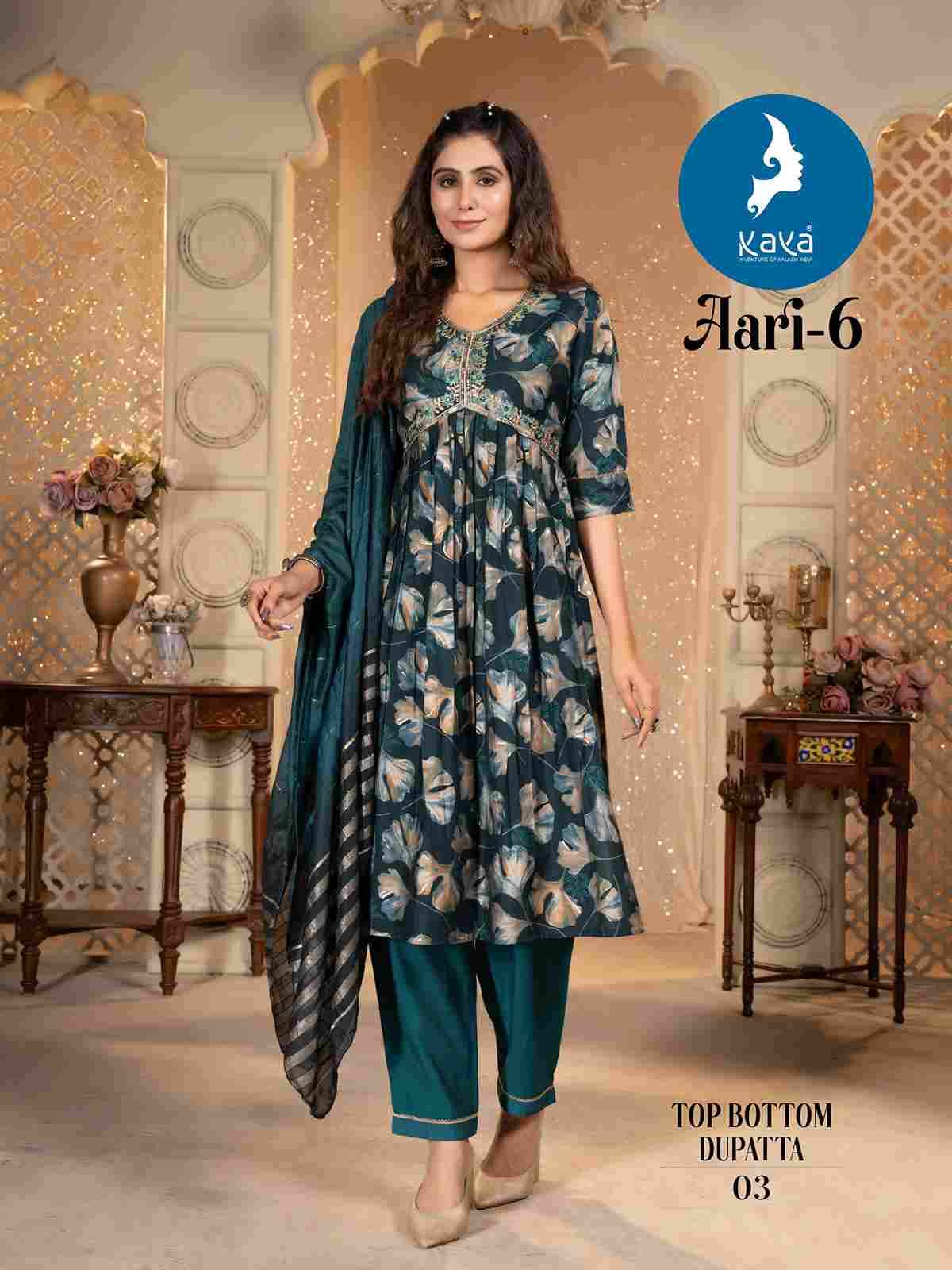 Aari Vol-6 By Kaya 01 To 08 Series Beautiful Festive Suits Colorful Stylish Fancy Casual Wear & Ethnic Wear Modal Chanderi Print Dresses At Wholesale Price