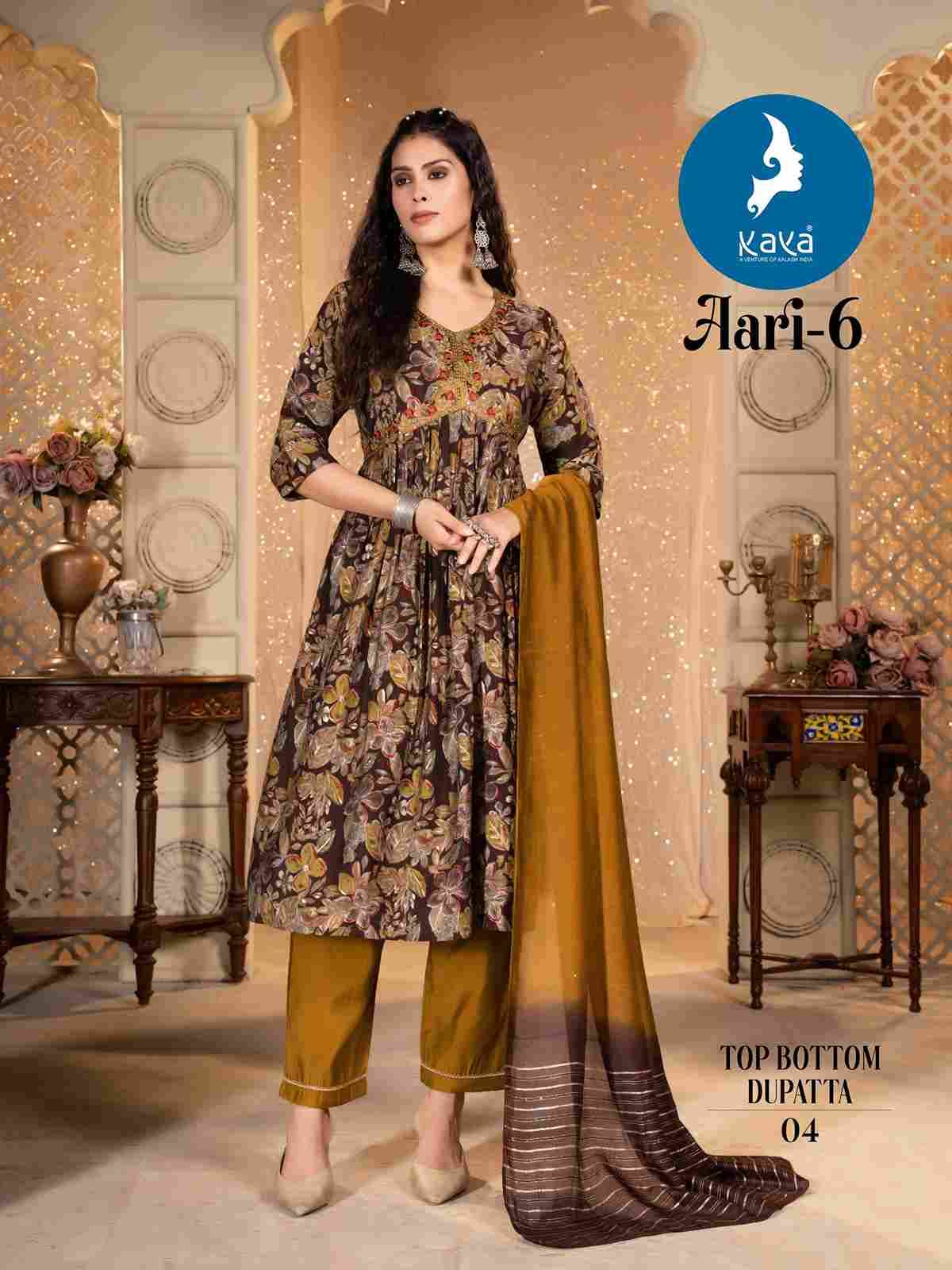 Aari Vol-6 By Kaya 01 To 08 Series Beautiful Festive Suits Colorful Stylish Fancy Casual Wear & Ethnic Wear Modal Chanderi Print Dresses At Wholesale Price