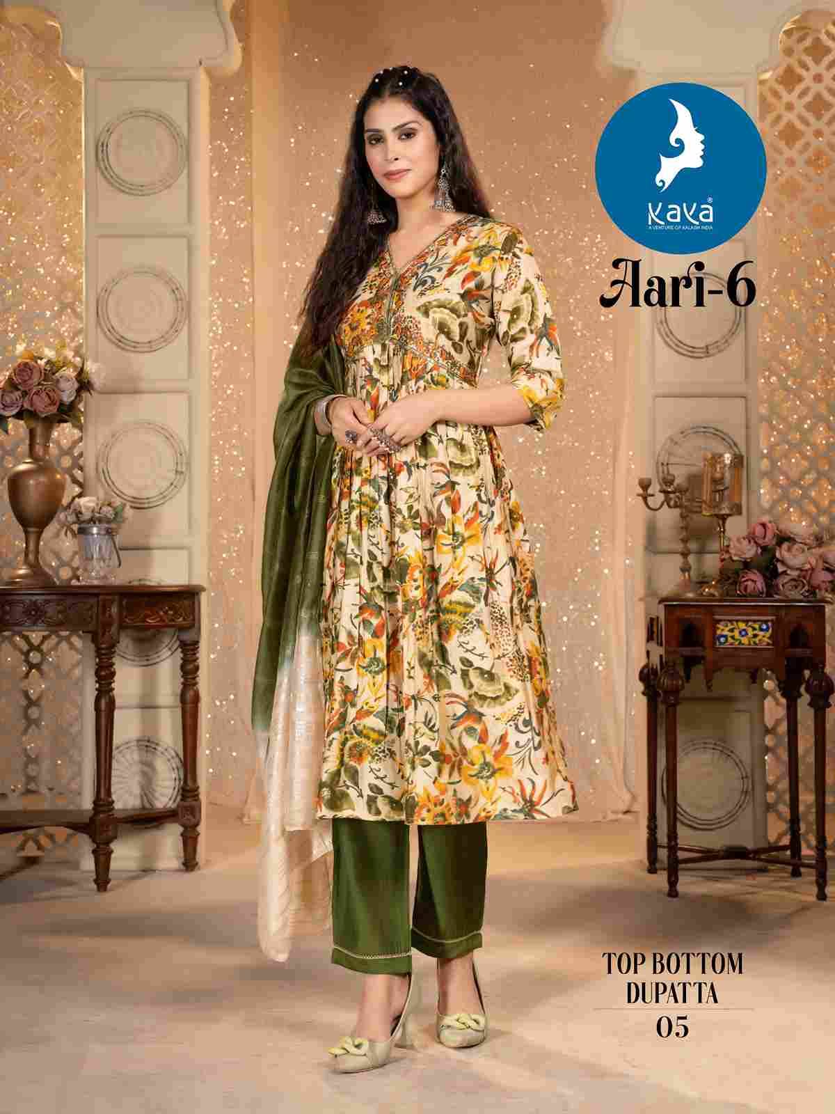 Aari Vol-6 By Kaya 01 To 08 Series Beautiful Festive Suits Colorful Stylish Fancy Casual Wear & Ethnic Wear Modal Chanderi Print Dresses At Wholesale Price