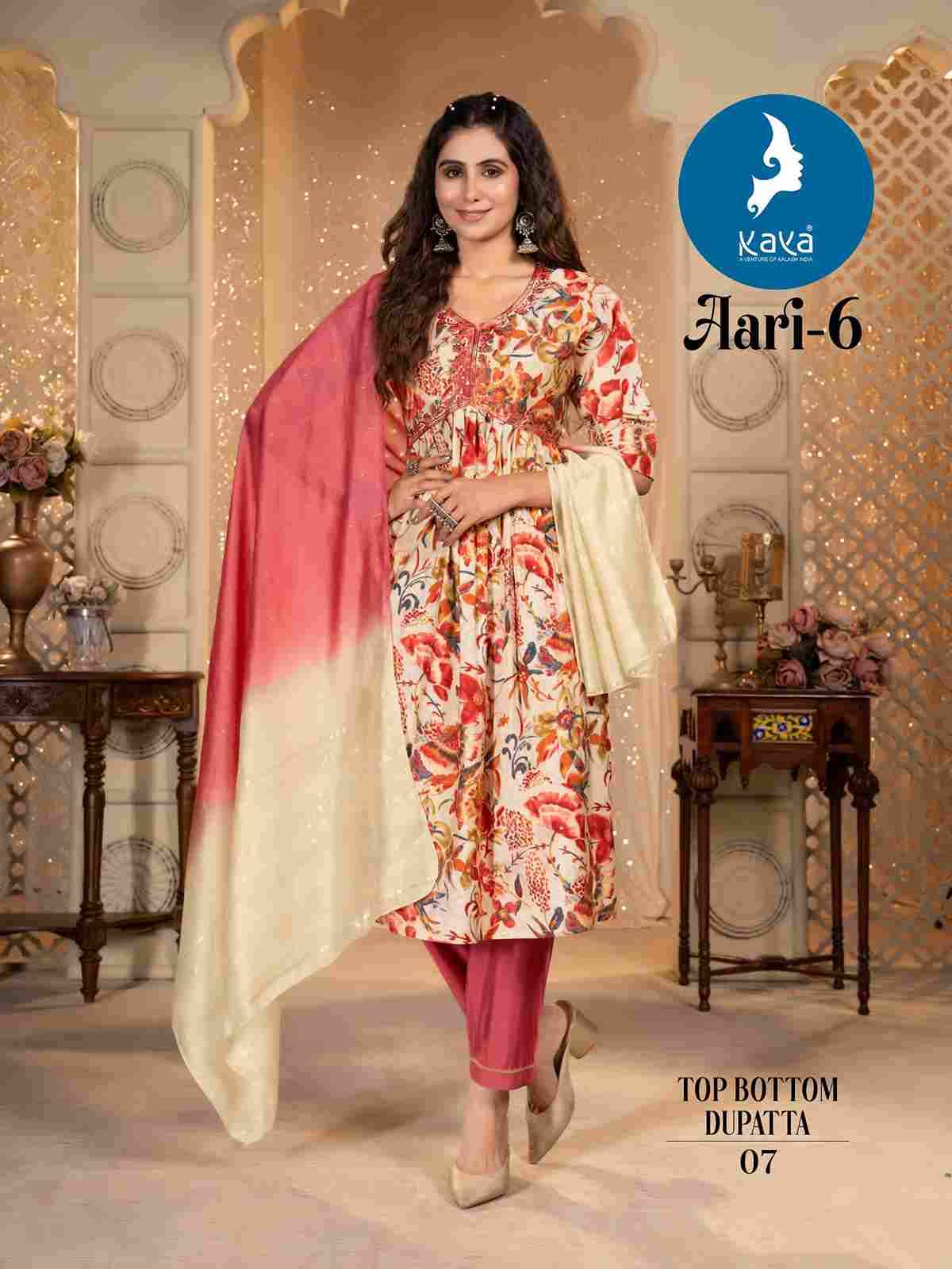 Aari Vol-6 By Kaya 01 To 08 Series Beautiful Festive Suits Colorful Stylish Fancy Casual Wear & Ethnic Wear Modal Chanderi Print Dresses At Wholesale Price