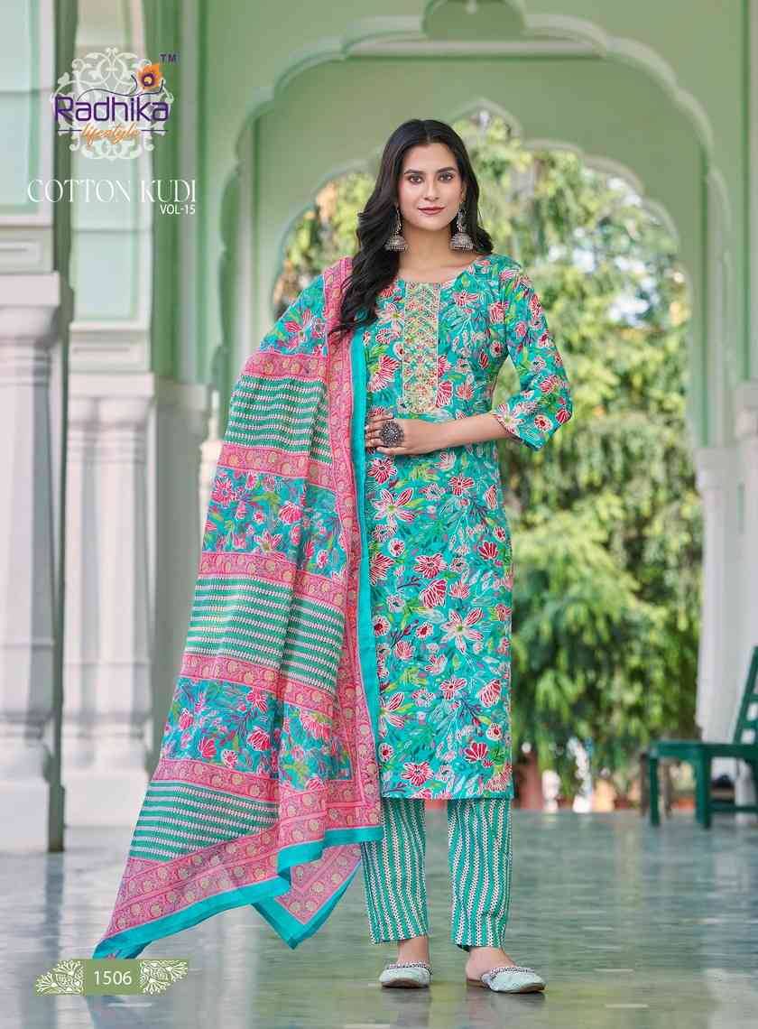 Cotton Kudi Vol-15 By Radhika Lifestyle 1501 To 1508 Series Beautiful Festive Suits Colorful Stylish Fancy Casual Wear & Ethnic Wear Cotton Print Dresses At Wholesale Price