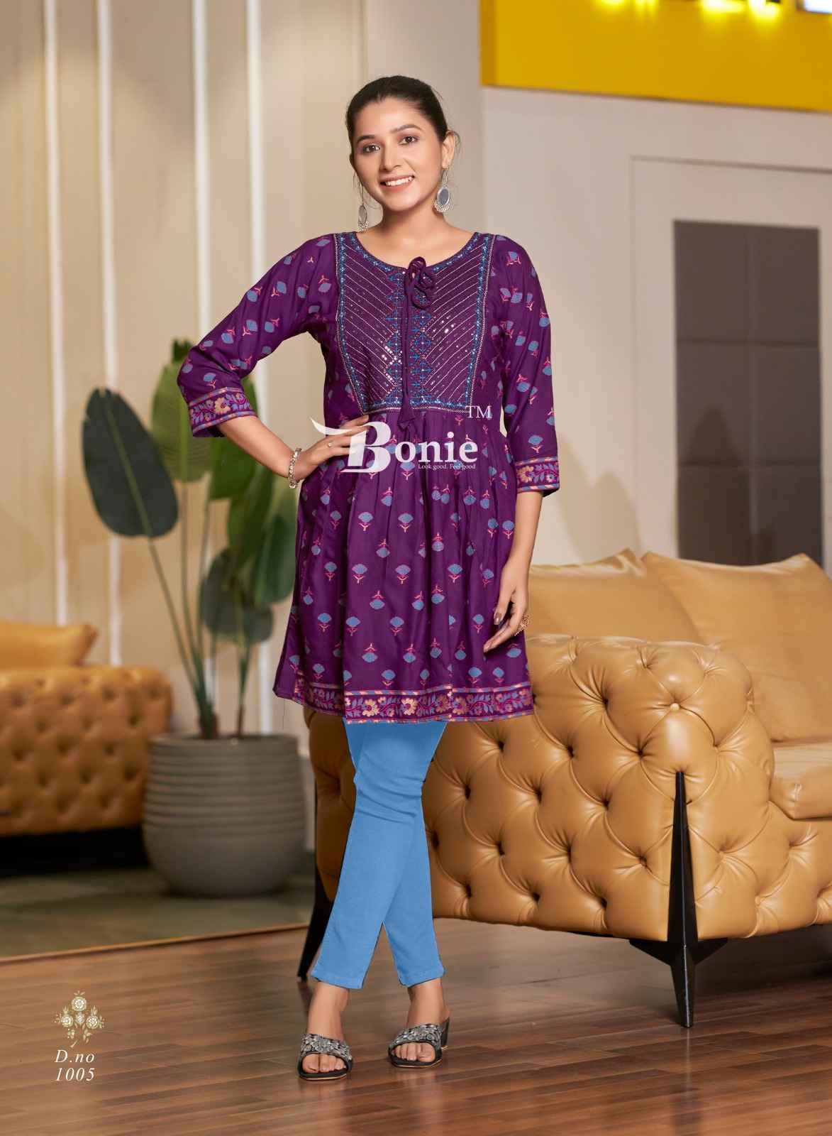 Nikki By Bonie 1001 To 1006 Series Designer Stylish Fancy Colorful Beautiful Party Wear & Ethnic Wear Collection Rayon Print Tops At Wholesale Price