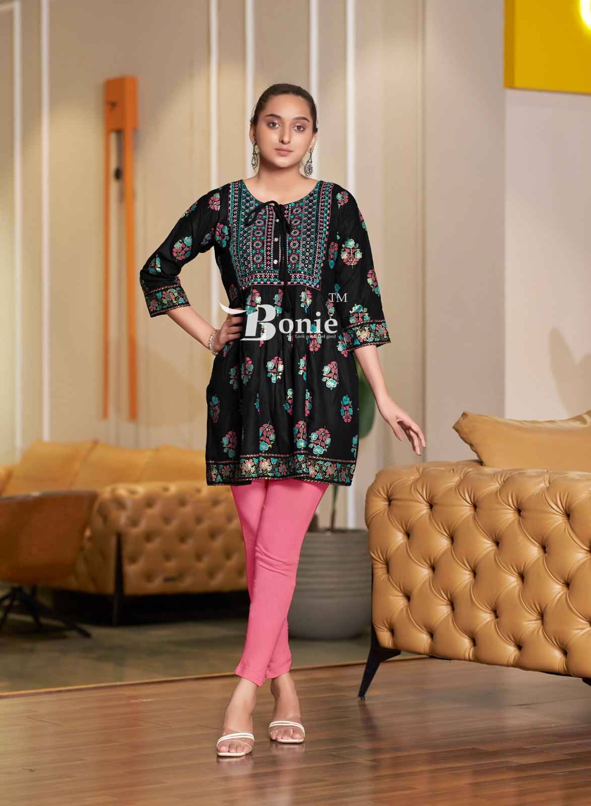 Nikki By Bonie 1001 To 1006 Series Designer Stylish Fancy Colorful Beautiful Party Wear & Ethnic Wear Collection Rayon Print Tops At Wholesale Price