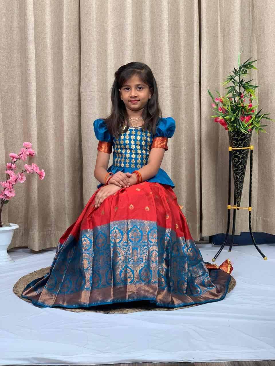 PVR-KIDS VOL-07 BY FASHID WHOLESALE 01 TO 06 SERIES DESIGNER BEAUTIFUL NAVRATRI COLLECTION OCCASIONAL WEAR & PARTY WEAR LICHI SILK LEHENGAS AT WHOLESALE PRICE