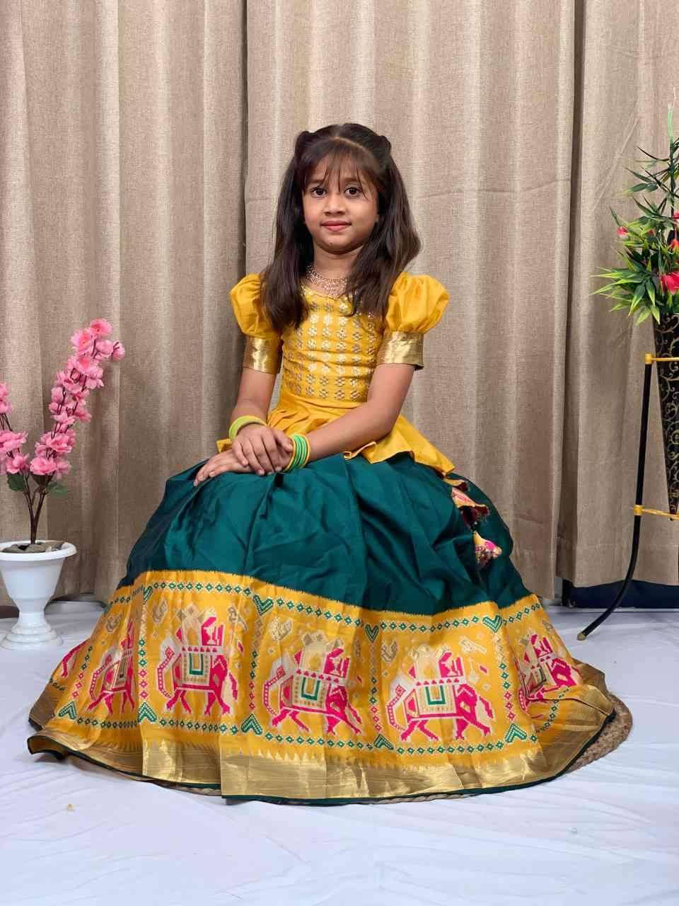 PVR-KIDS VOL-07 BY FASHID WHOLESALE 01 TO 06 SERIES DESIGNER BEAUTIFUL NAVRATRI COLLECTION OCCASIONAL WEAR & PARTY WEAR LICHI SILK LEHENGAS AT WHOLESALE PRICE