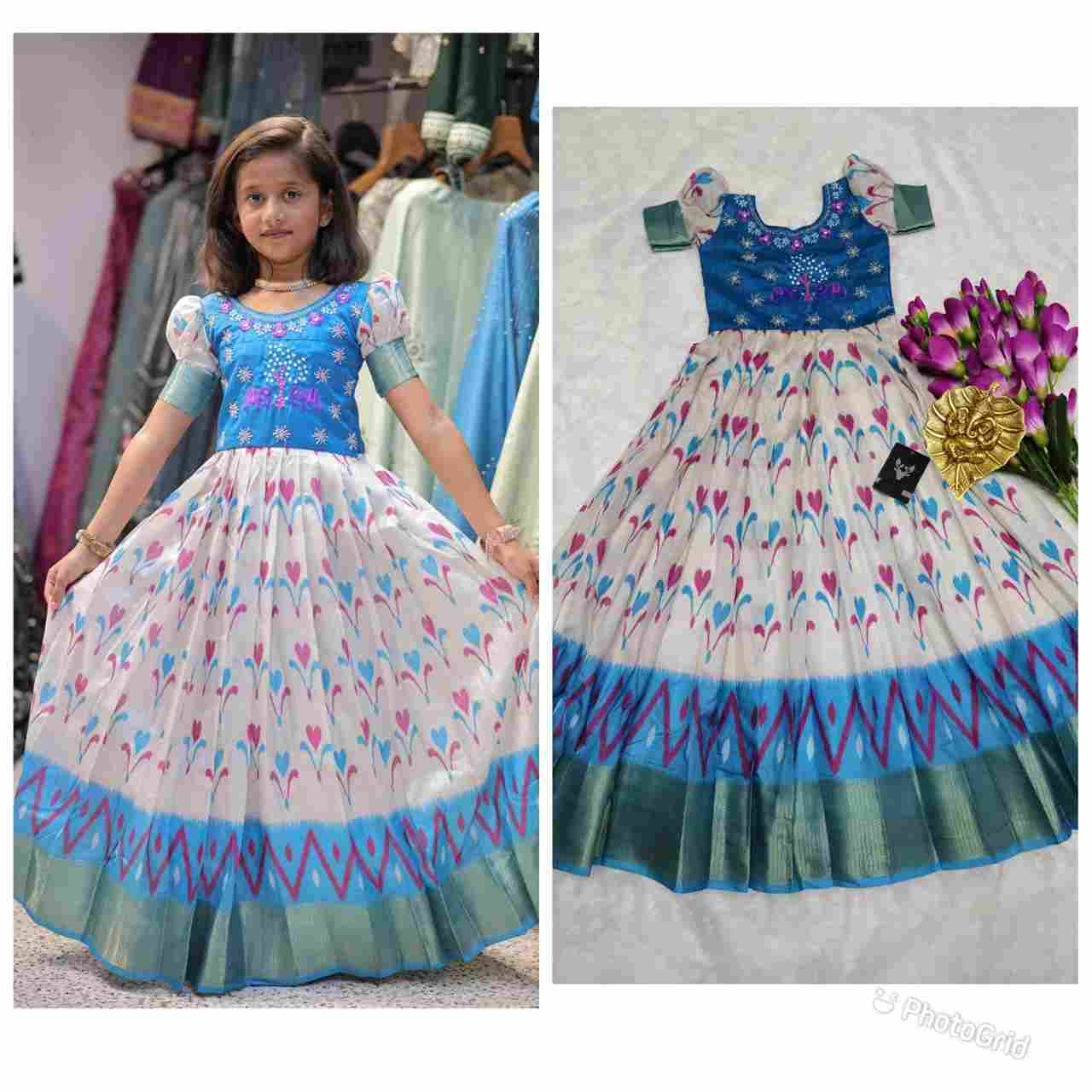 PVR KIDS GOWN VOL-3 BY FASHID WHOLESALE 01 TO 05 SERIES DESIGNER BEAUTIFUL NAVRATRI COLLECTION OCCASIONAL WEAR & PARTY WEAR HEAVY CREPE SILK GOWN AT WHOLESALE PRICE