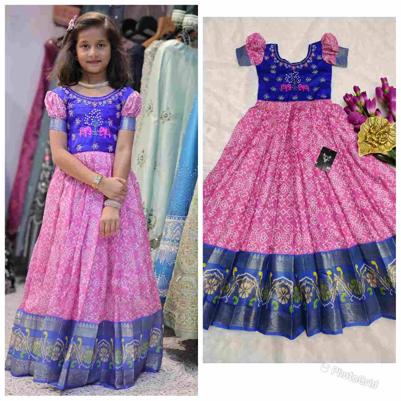 PVR KIDS GOWN VOL-3 BY FASHID WHOLESALE 01 TO 05 SERIES DESIGNER BEAUTIFUL NAVRATRI COLLECTION OCCASIONAL WEAR & PARTY WEAR HEAVY CREPE SILK GOWN AT WHOLESALE PRICE