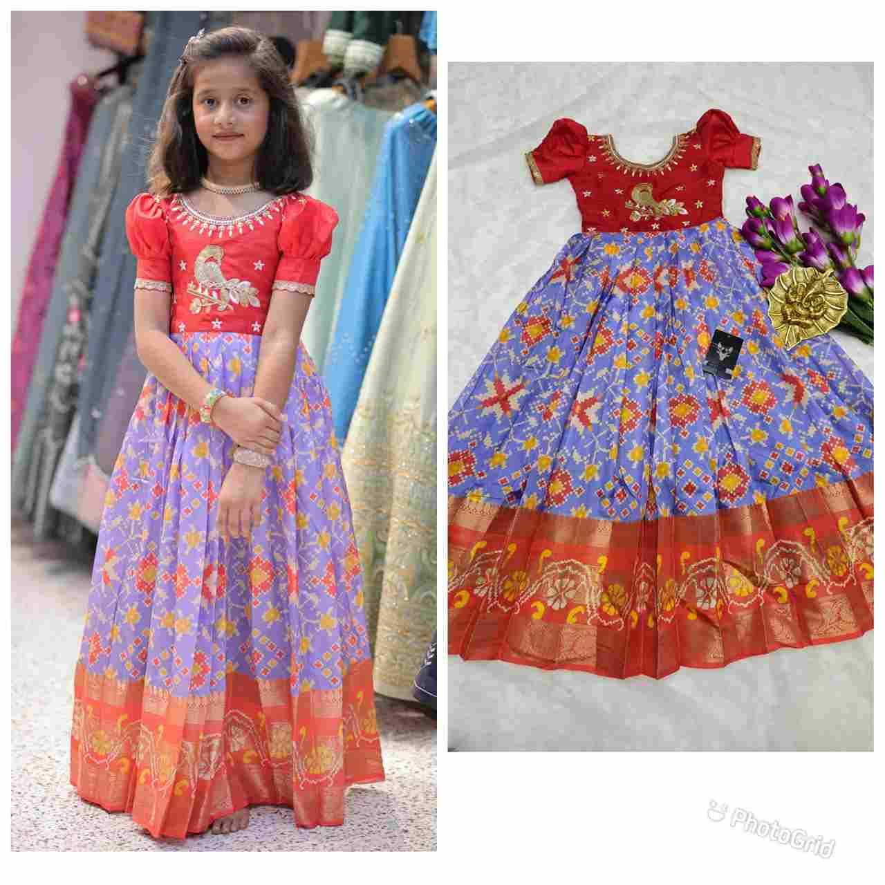 PVR KIDS GOWN VOL-3 BY FASHID WHOLESALE 01 TO 05 SERIES DESIGNER BEAUTIFUL NAVRATRI COLLECTION OCCASIONAL WEAR & PARTY WEAR HEAVY CREPE SILK GOWN AT WHOLESALE PRICE