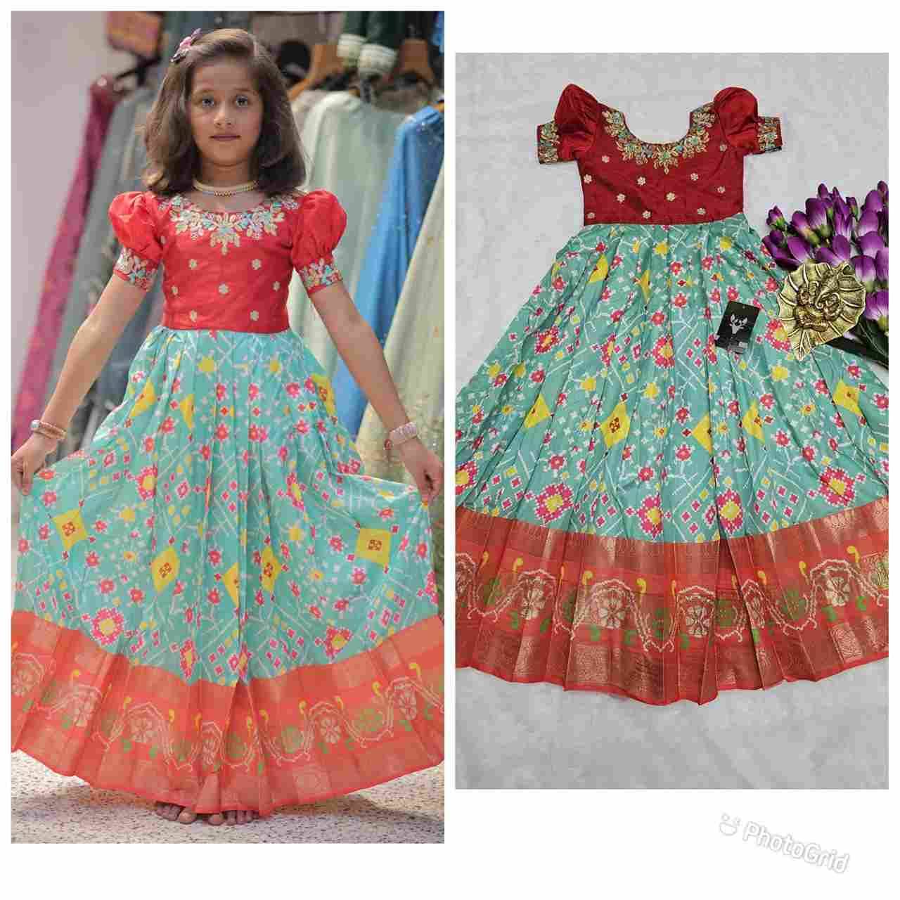 PVR KIDS GOWN VOL-3 BY FASHID WHOLESALE 01 TO 05 SERIES DESIGNER BEAUTIFUL NAVRATRI COLLECTION OCCASIONAL WEAR & PARTY WEAR HEAVY CREPE SILK GOWN AT WHOLESALE PRICE