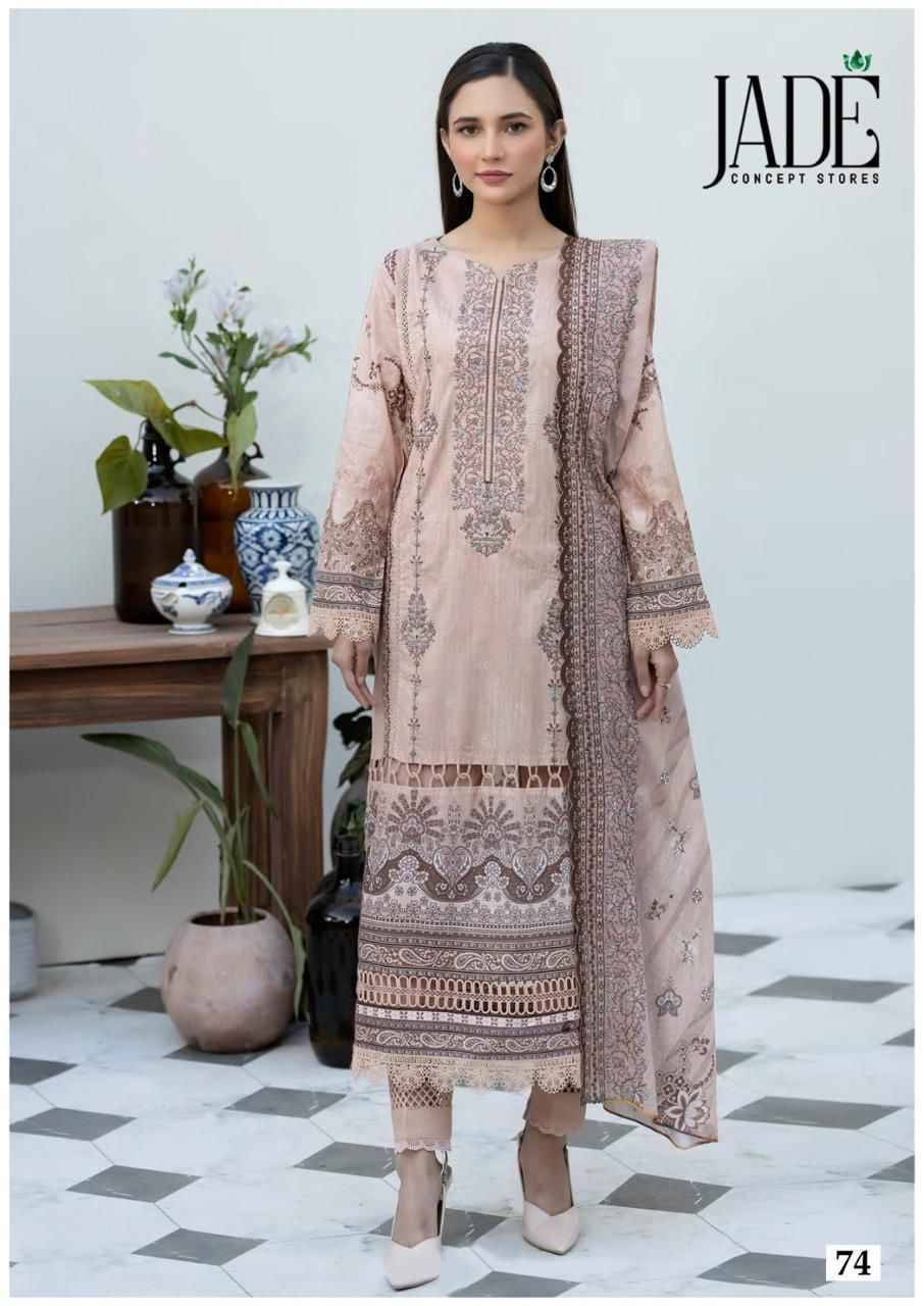 Chevron Vol-8 By Jade 71 To 76 Series Beautiful Festive Suits Stylish Fancy Colorful Casual Wear & Ethnic Wear Lawn Cotton Print Dresses At Wholesale Price