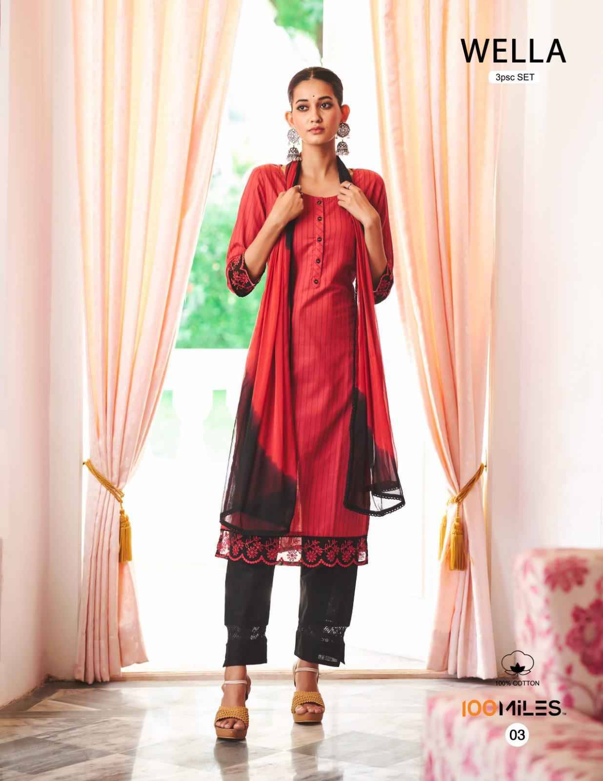 Wella By 100 Miles 01 To 04 Series Beautiful Festive Suits Colorful Stylish Fancy Casual Wear & Ethnic Wear Pure Cotton Print Dresses At Wholesale Price