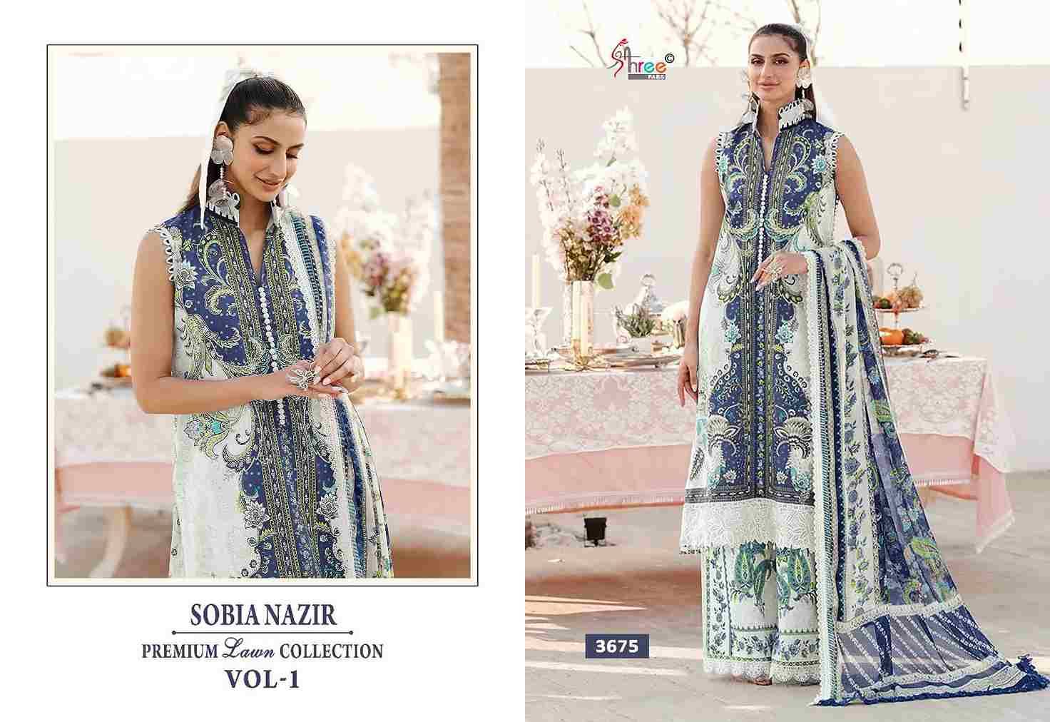 Sobia Nazir Premium Lawn Collection Vol-1 By Shree Fabs 3675 To 3680 Series Beautiful Collection Suits Stylish Fancy Colorful Casual Wear & Ethnic Wear Pure Cotton Print With Embroidery Dresses At Wholesale Price