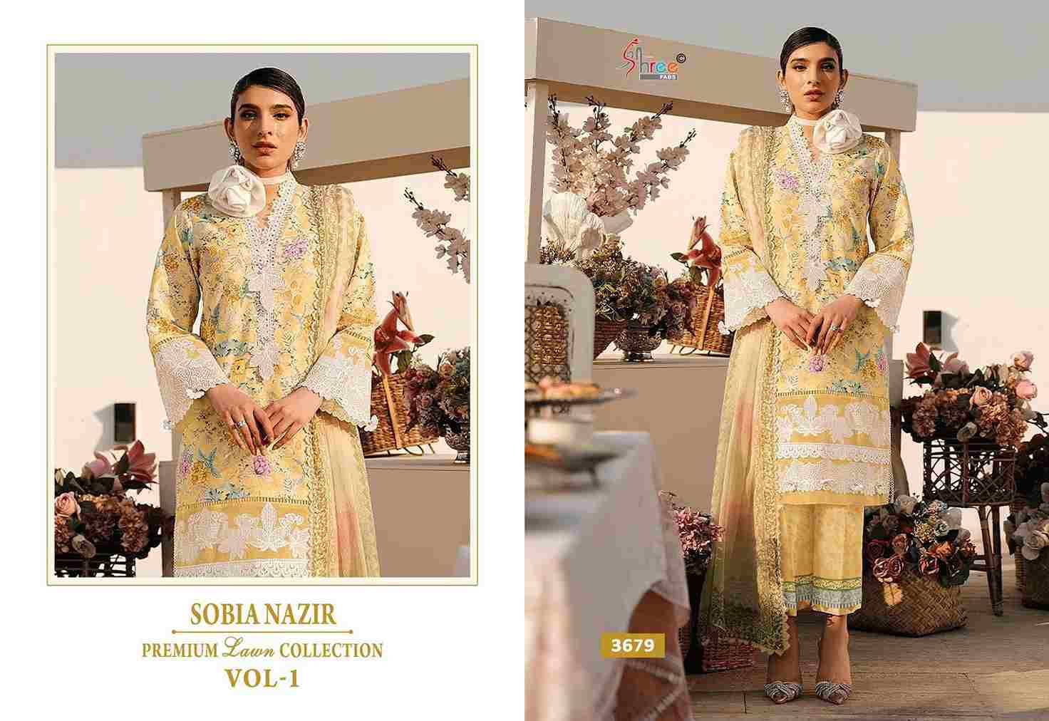 Sobia Nazir Premium Lawn Collection Vol-1 By Shree Fabs 3675 To 3680 Series Beautiful Collection Suits Stylish Fancy Colorful Casual Wear & Ethnic Wear Pure Cotton Print With Embroidery Dresses At Wholesale Price