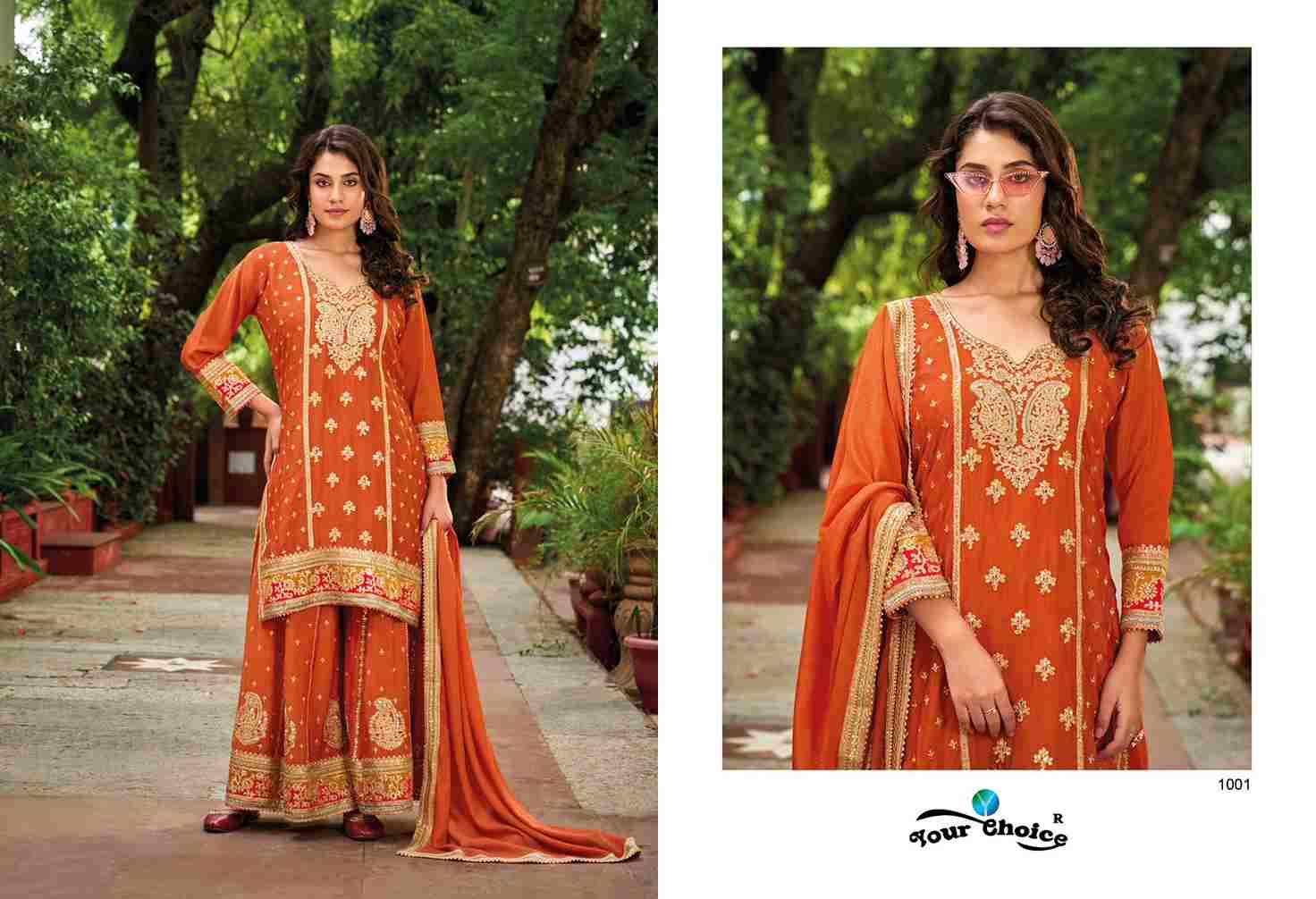 Olive Plus By Your Choice 1001 To 1004 Series Beautiful Sharara Suits Colorful Stylish Fancy Casual Wear & Ethnic Wear Pure Chinnon Dresses At Wholesale Price