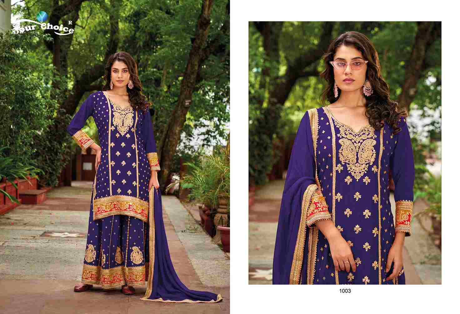 Olive Plus By Your Choice 1001 To 1004 Series Beautiful Sharara Suits Colorful Stylish Fancy Casual Wear & Ethnic Wear Pure Chinnon Dresses At Wholesale Price