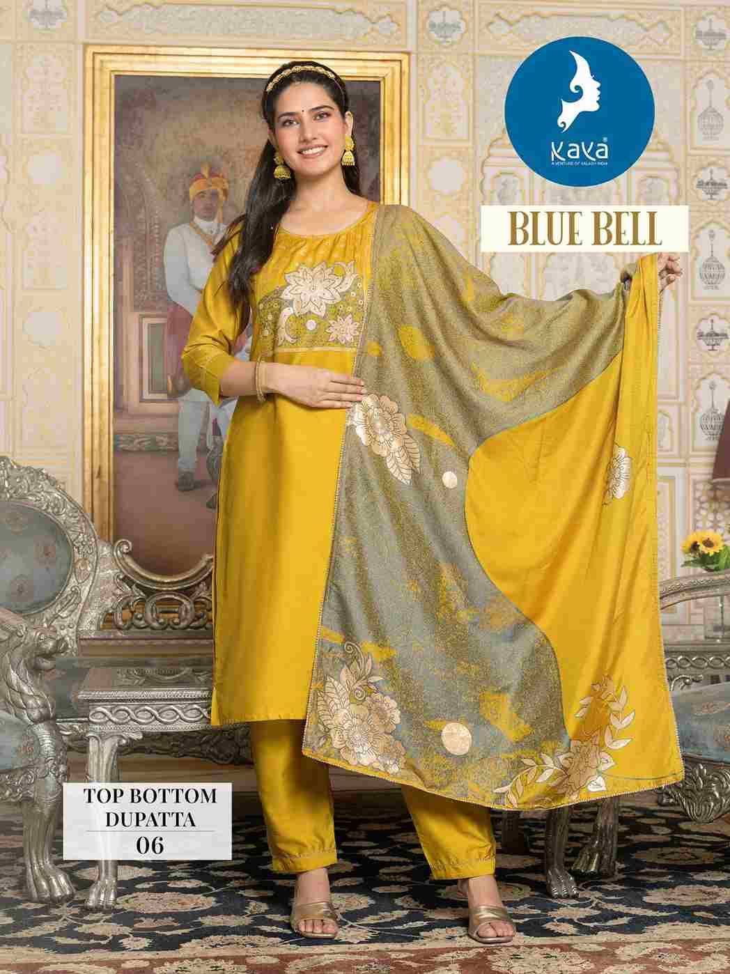 Blue Bell By Kaya 01 To 06 Series Beautiful Festive Suits Colorful Stylish Fancy Casual Wear & Ethnic Wear Viscose Chanderi Jacquard Print Dresses At Wholesale Price