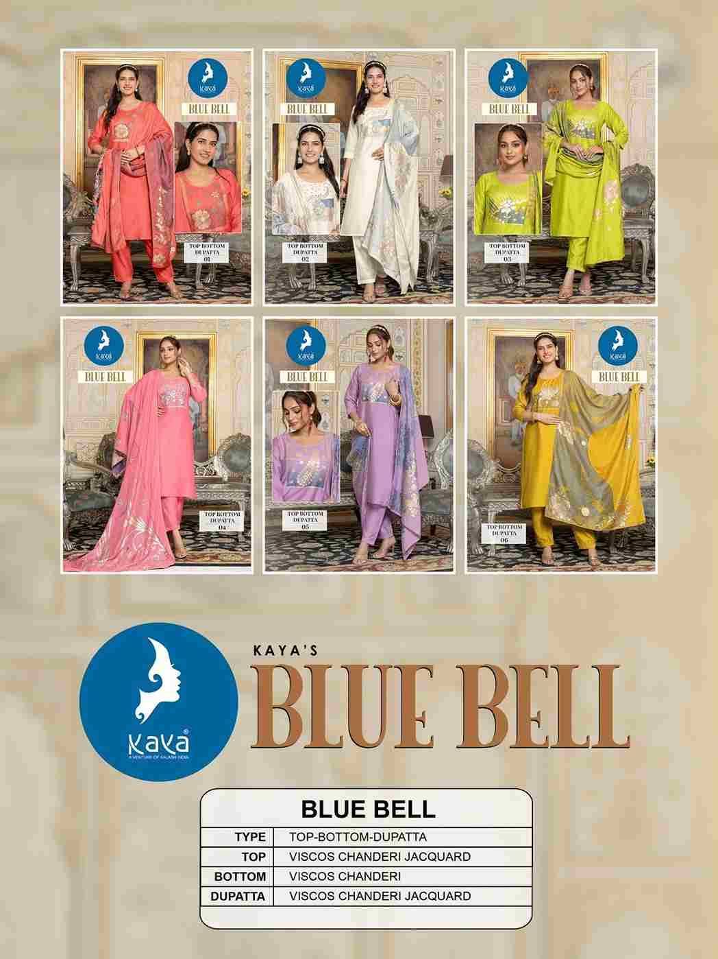 Blue Bell By Kaya 01 To 06 Series Beautiful Festive Suits Colorful Stylish Fancy Casual Wear & Ethnic Wear Viscose Chanderi Jacquard Print Dresses At Wholesale Price